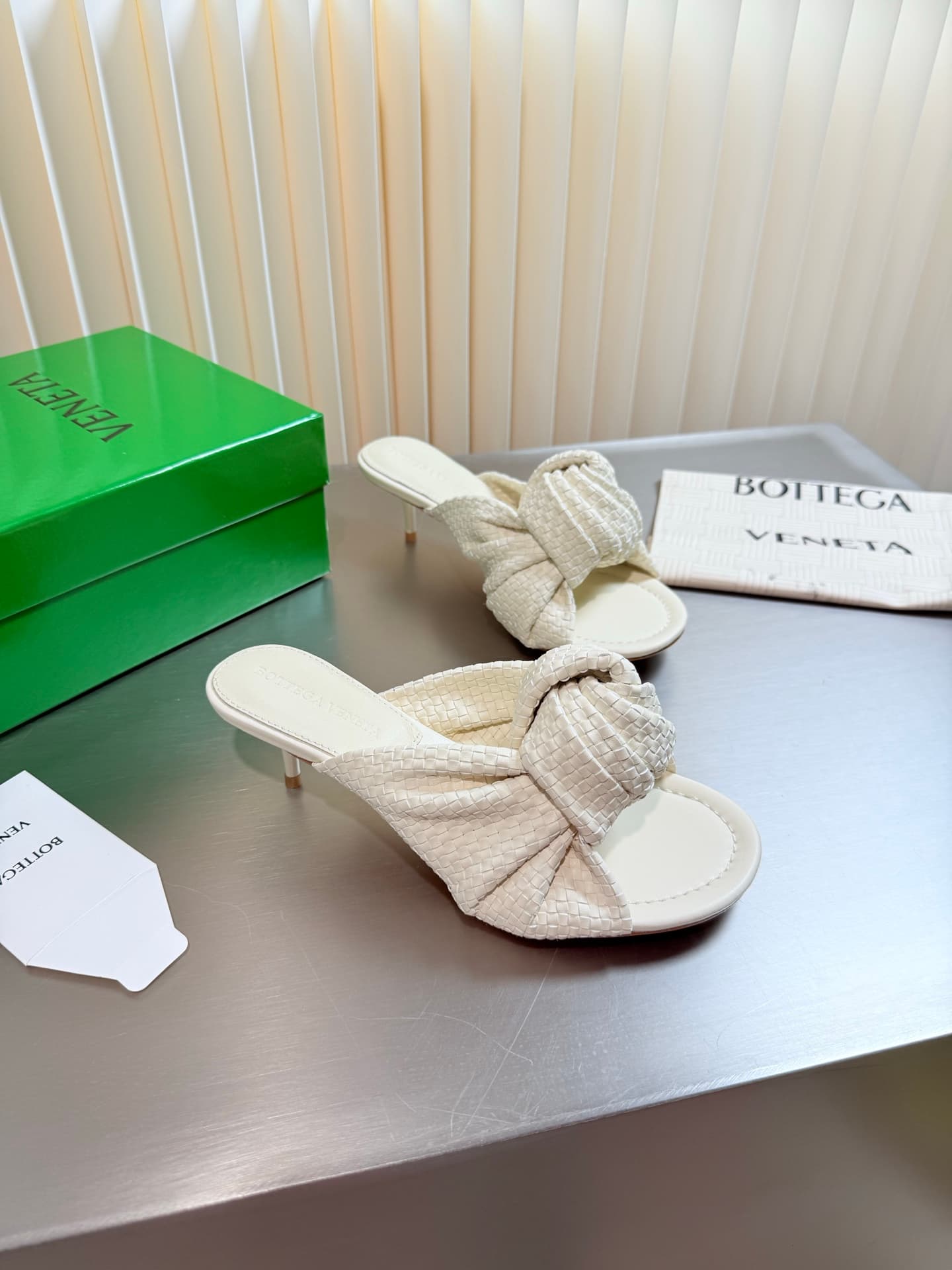 D13701 Hand-woven BV Cherry Flat Mule – Comfortable and versatile; perfect for slippers — image 4
