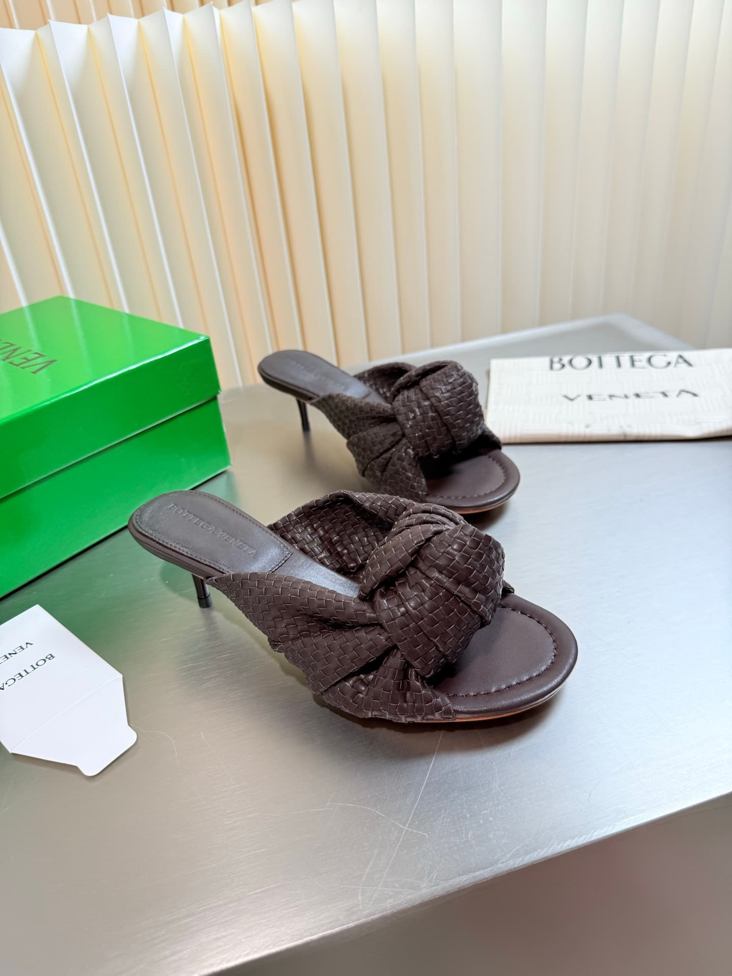 D13700 Hand-woven BV Cherry Flat Mule – Comfortable and versatile; perfect for slippers — image 4