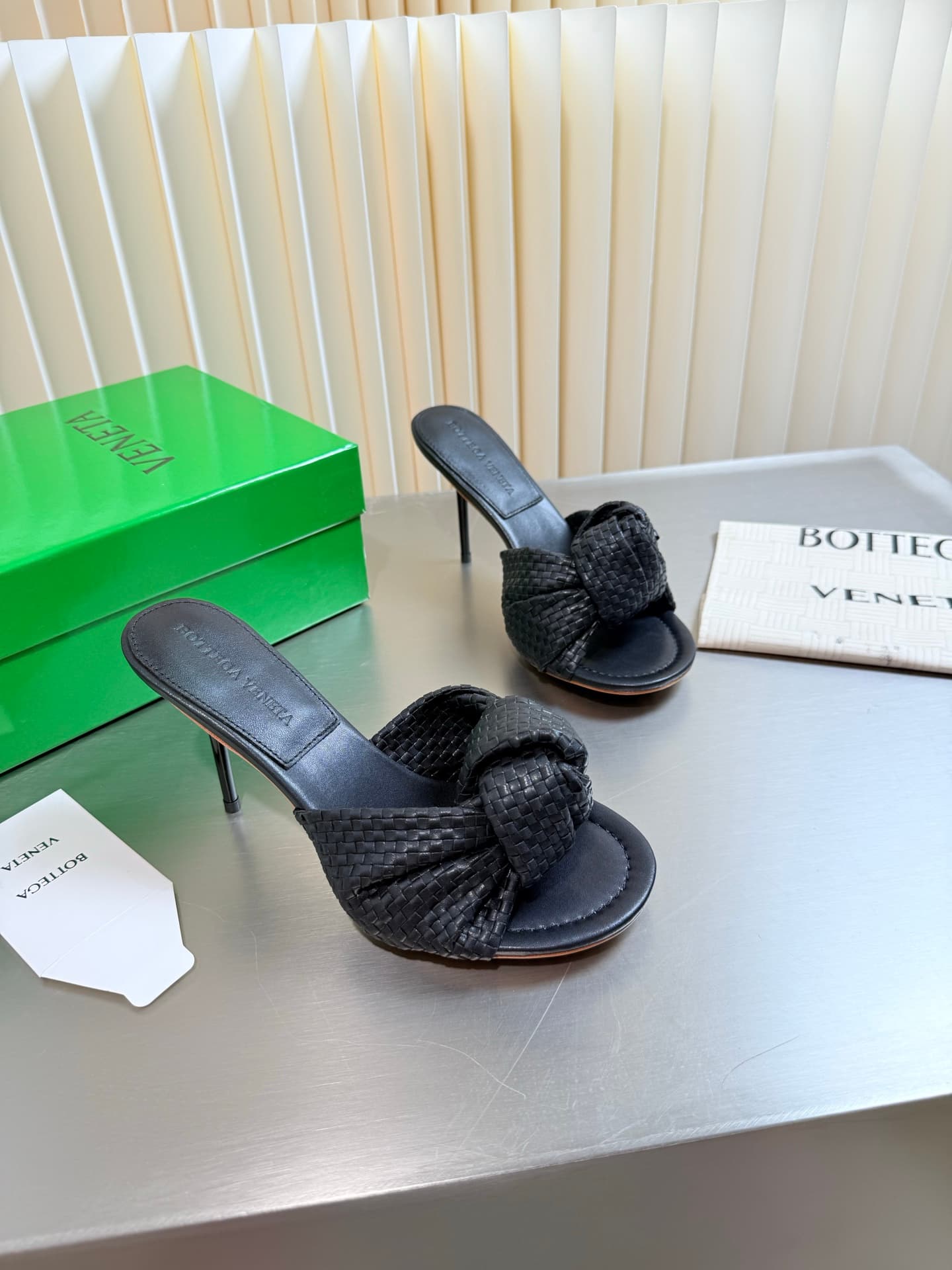 D13698 Hand-woven BV Cherry Flat Mule – Comfortable and versatile; perfect for slippers — image 4