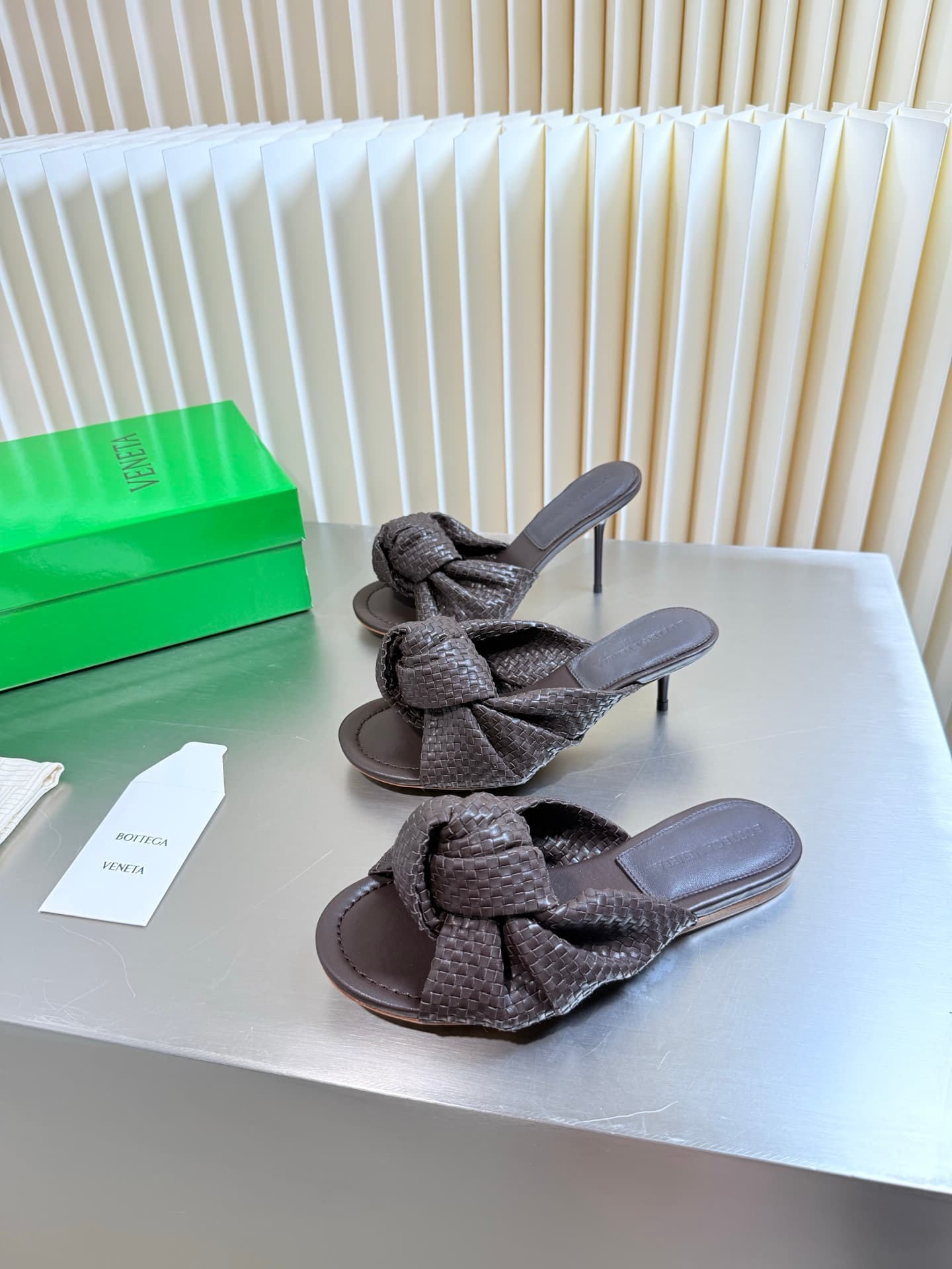D13695 Hand-woven BV Cherry Flat Mule – Comfortable and versatile; ideal for slippers — image 3