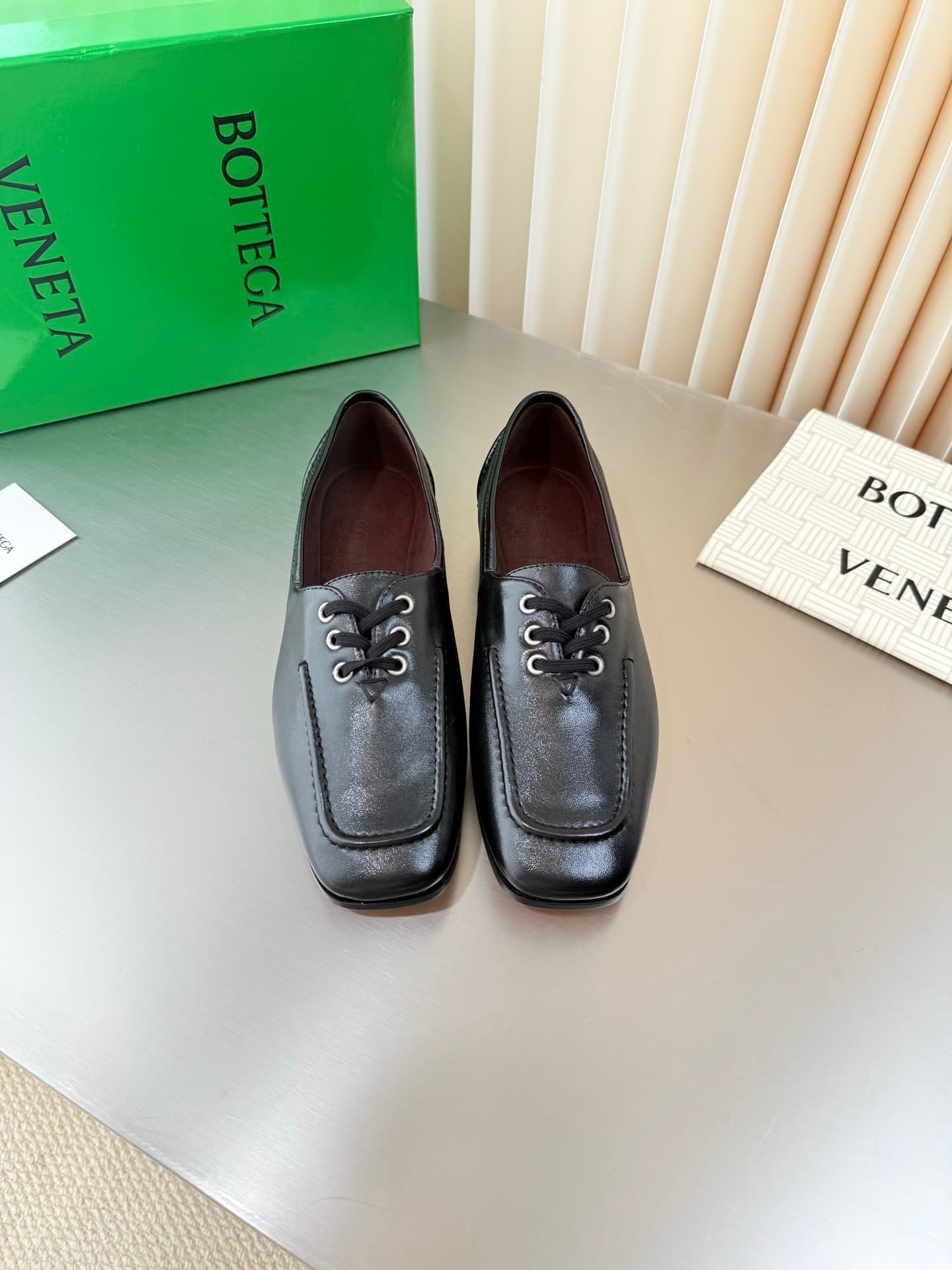 D13732 BV Quality Leather Loafers with Square Toe — image 1