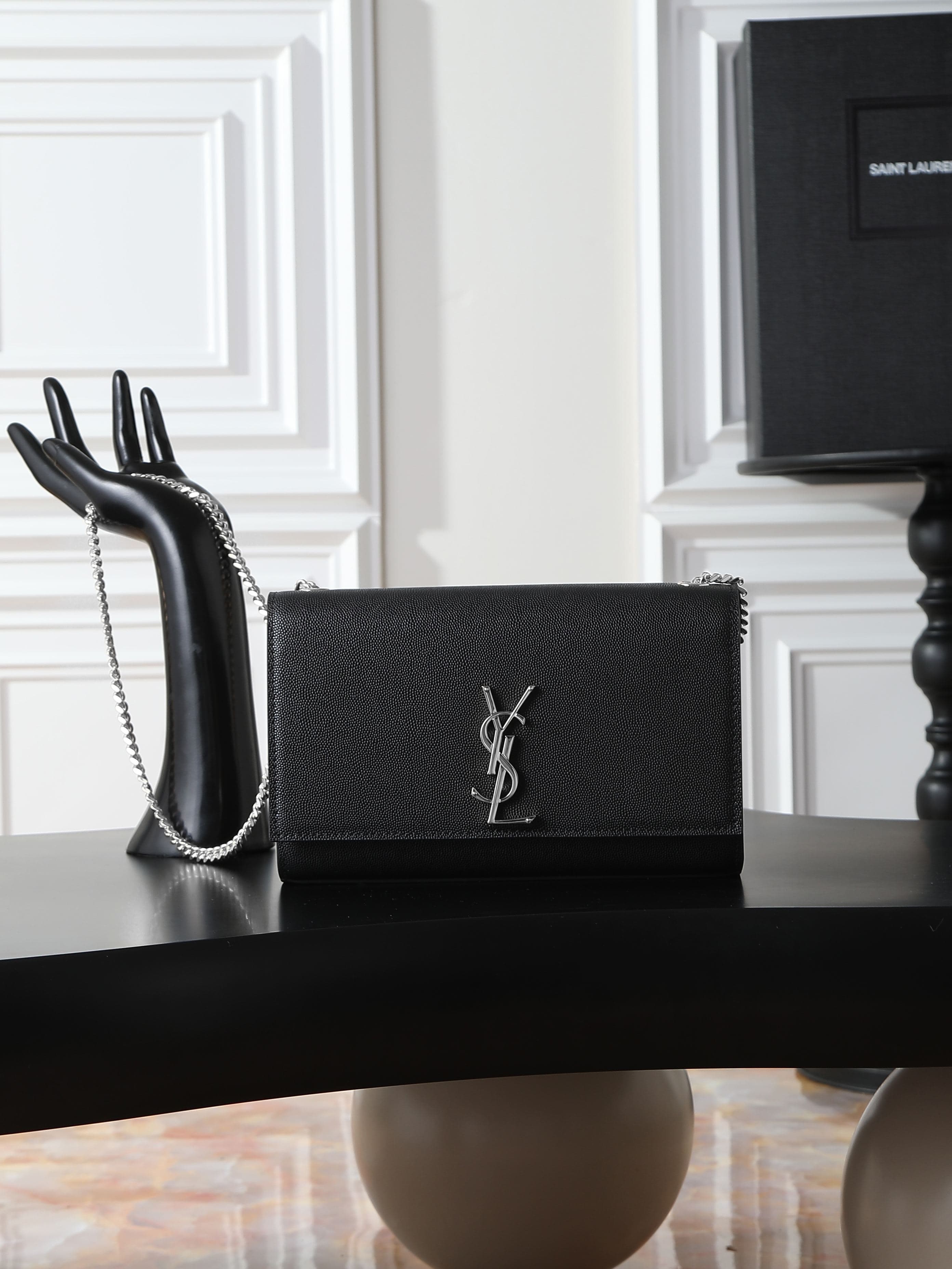 C8413 Black caviar silver buckle·20cm — image 1
