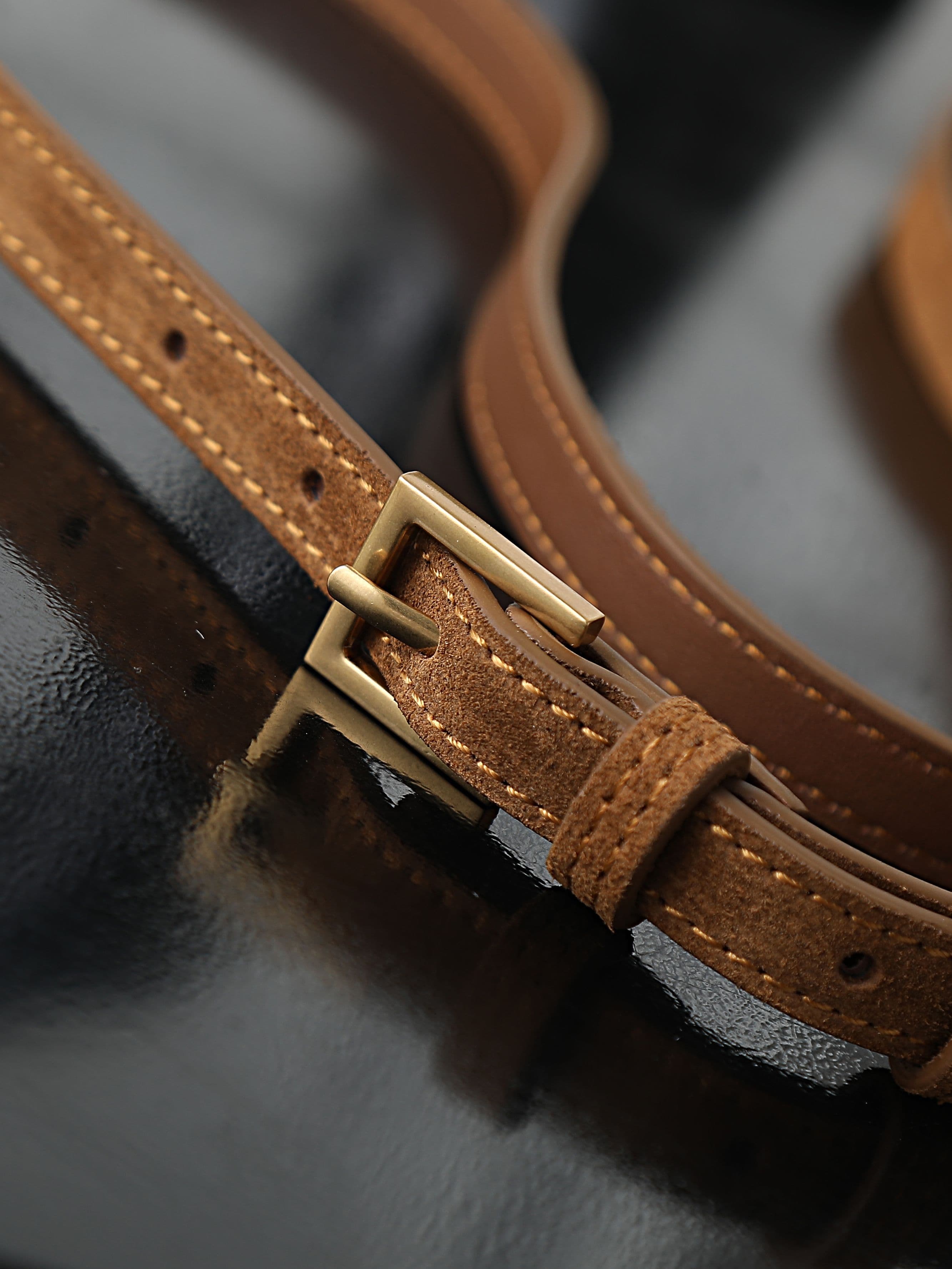C8497 Small size, frosted suede, gold buttons. — image 8