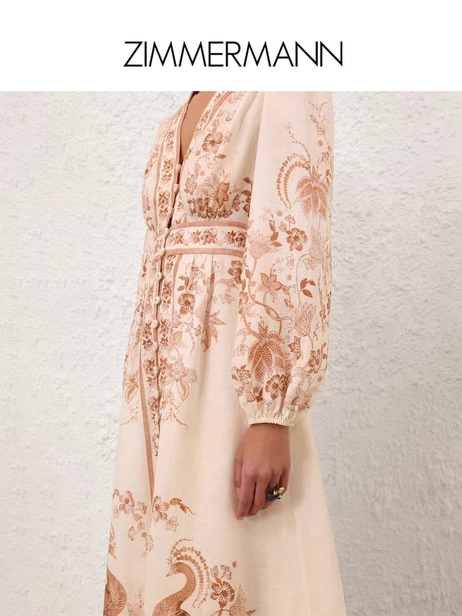C18282 Zimmermann 2026 Summer swimsuit, new model with INDRA floral pattern and tight-fitting wide-leg dress, smlxl — image 5