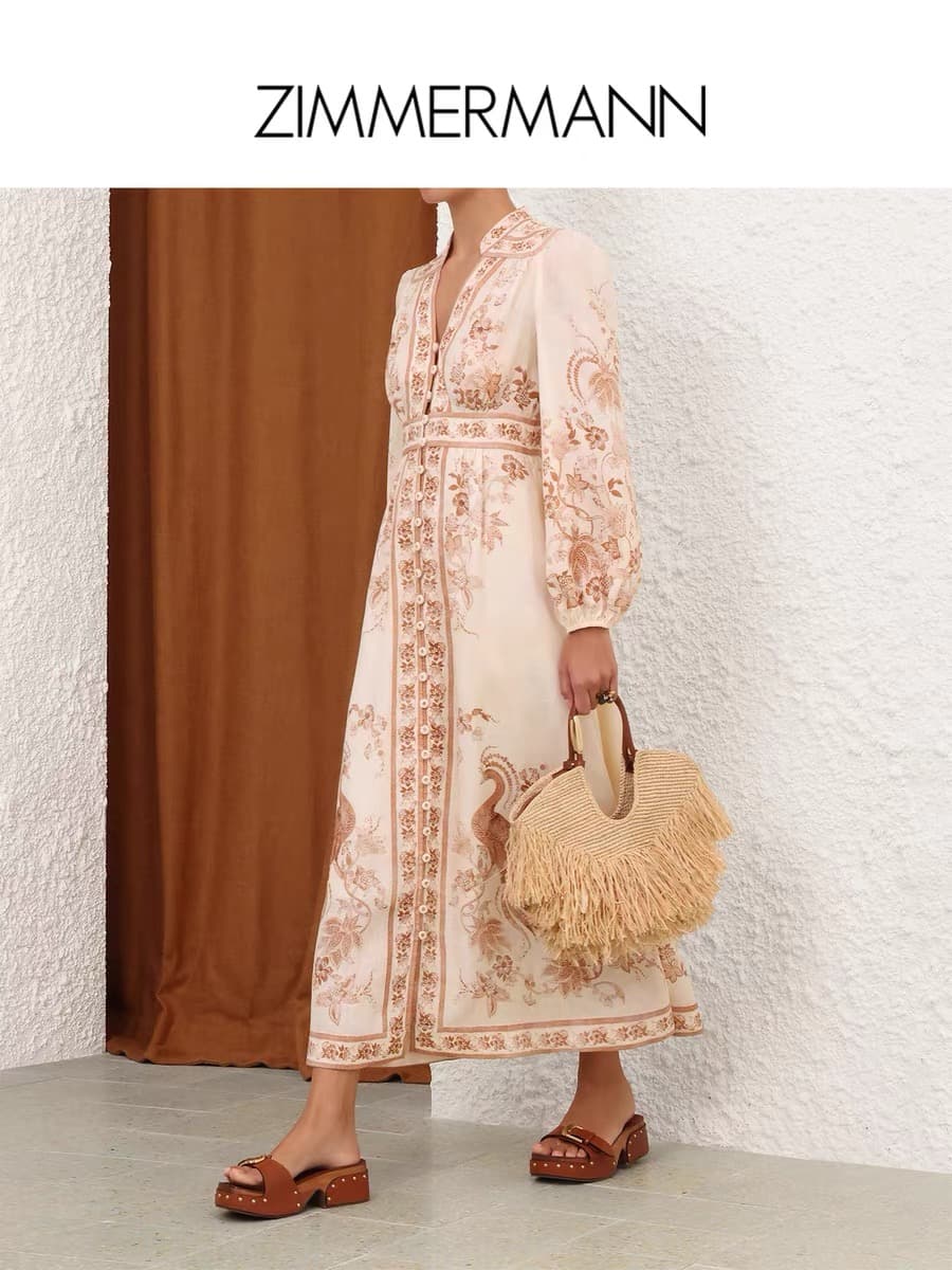 C18282 Zimmermann 2026 Summer swimsuit, new model with INDRA floral pattern and tight-fitting wide-leg dress, smlxl — image 4