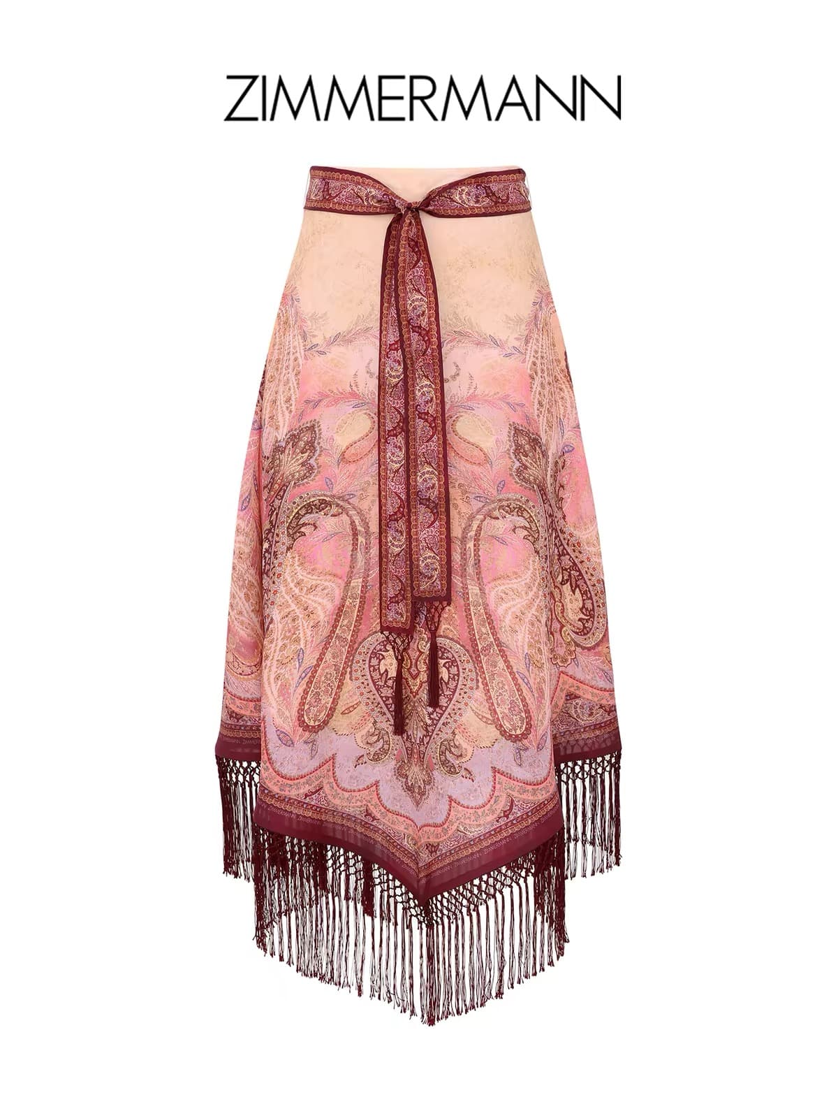 C18248 Zimmermann 2026 Summer swimsuit, new model SUNDANCE with fringe details, mid-long skirt set, smlxl — image 5