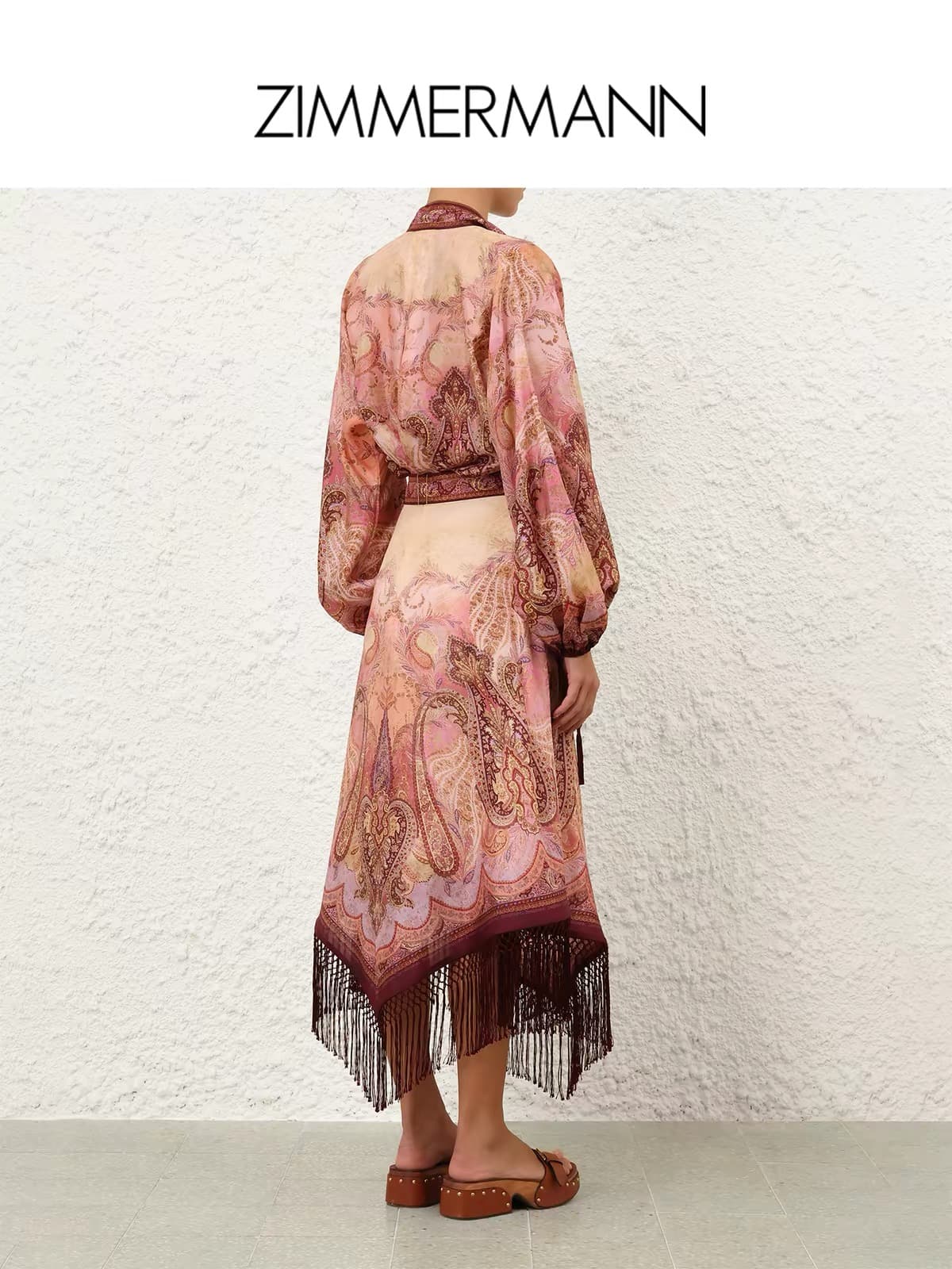 C18248 Zimmermann 2026 Summer swimsuit, new model SUNDANCE with fringe details, mid-long skirt set, smlxl — image 3