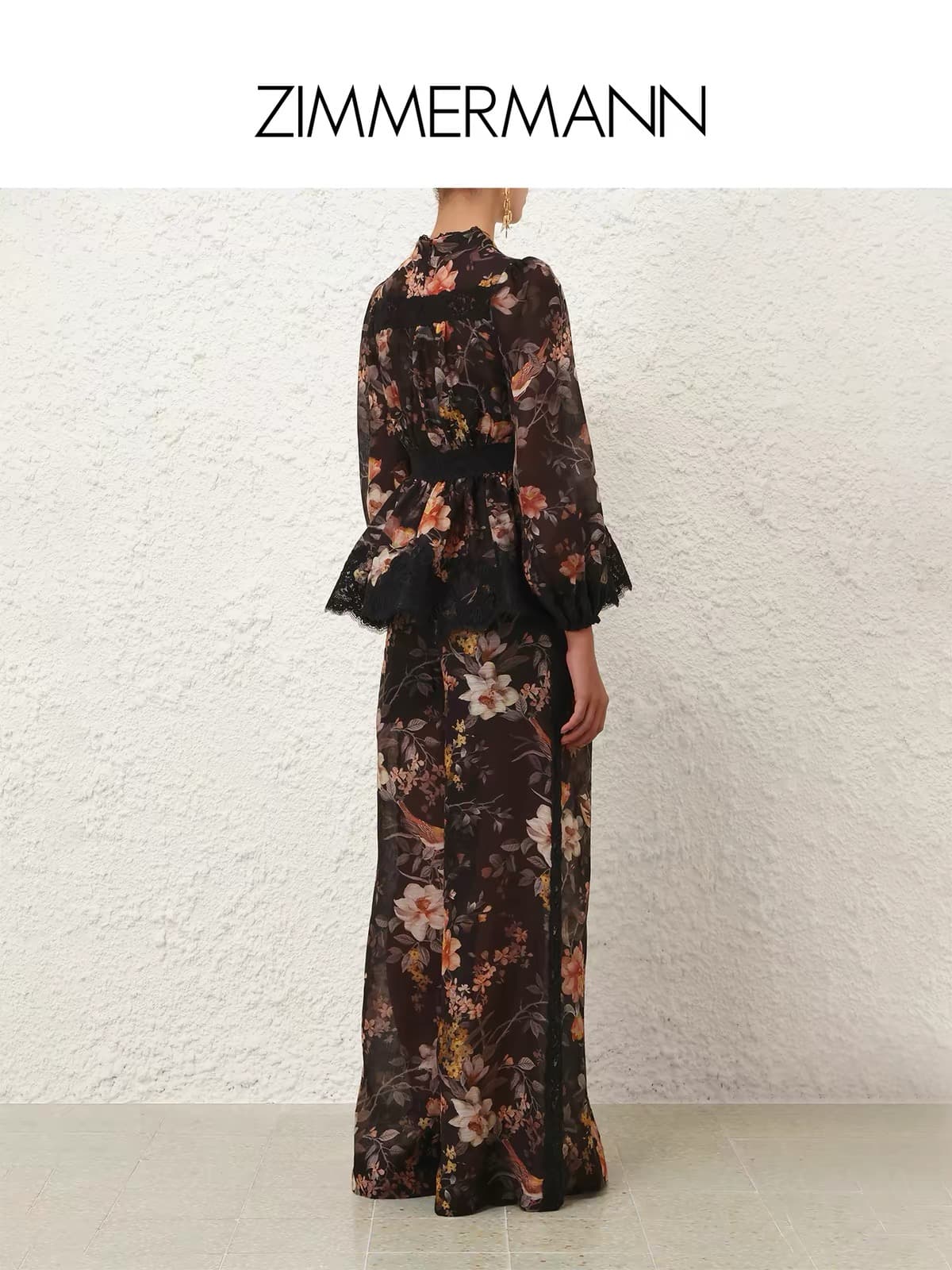 C18253 Zimmermann CAROUSEL lace-trimmed waist-curved umbrella-shoulder shirt suit smlxl — image 2