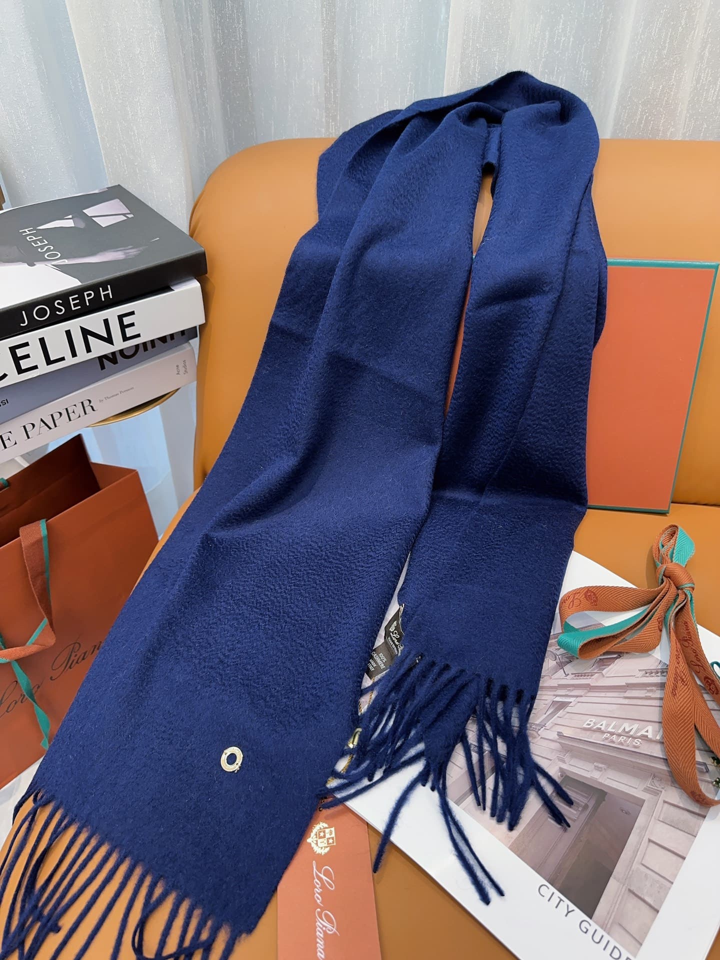 C30669 Loro Piana’s classic “wave pattern” neutral cashmere scarf❗ — image 6