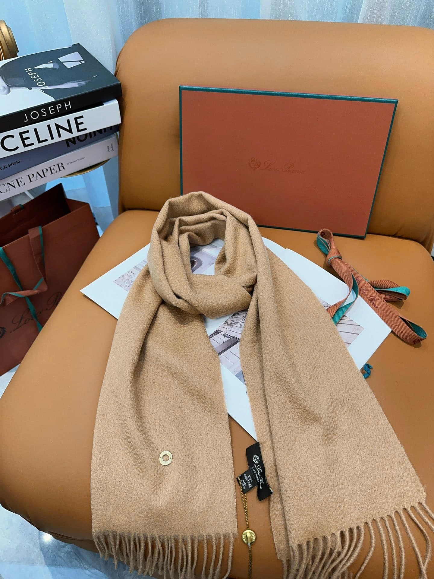 C30668 Loro Piana’s classic “wave” neutral cashmere scarf ❗ — image 5