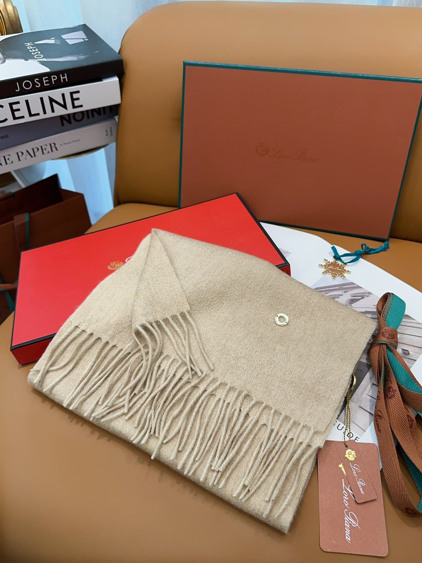 C30666 Loro Piana’s classic “wave pattern” plain cashmere scarf ❗ — image 3