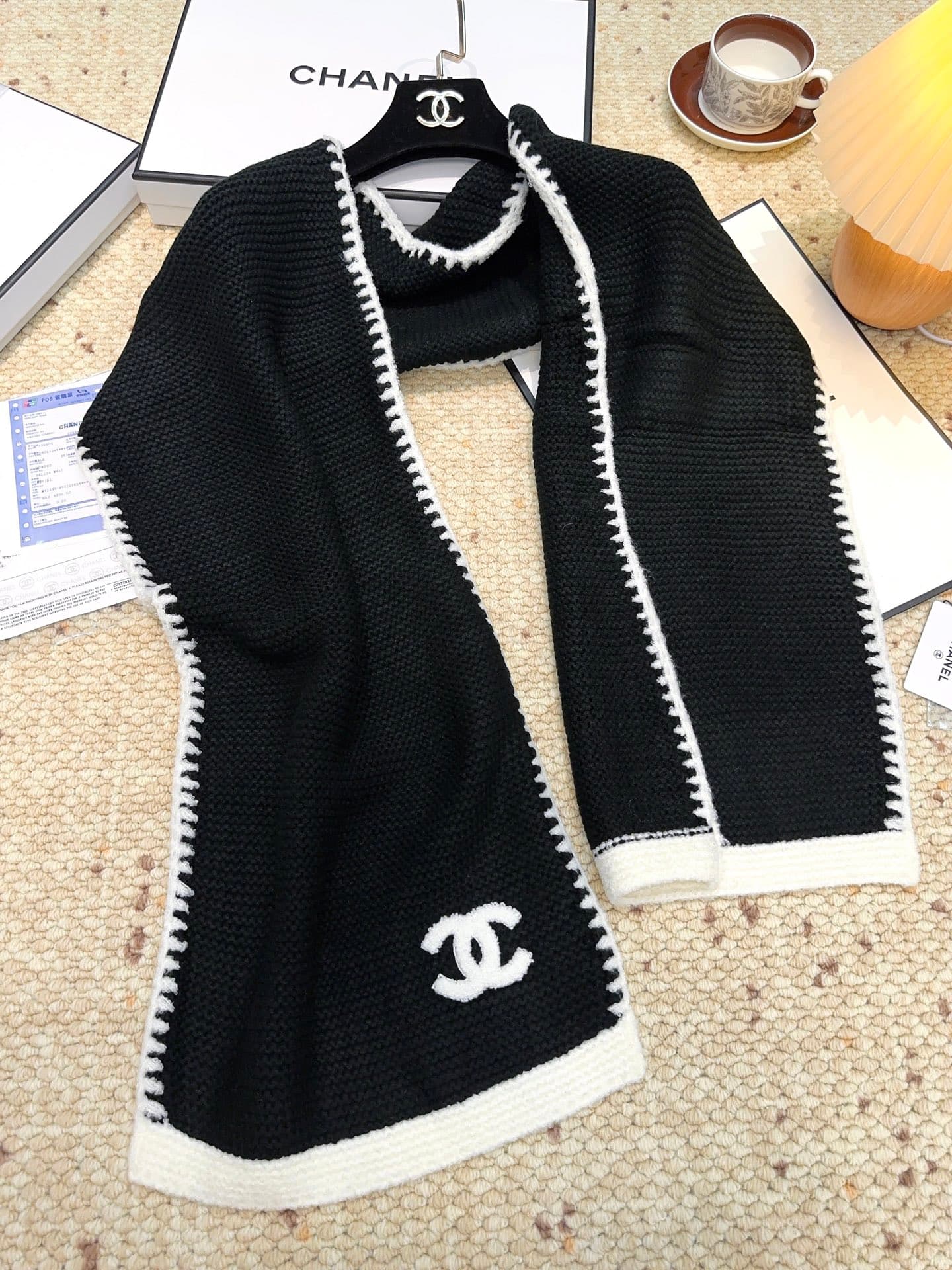 C30671 Chanel boutique’s new item – “Coco Chanel” 💖💖 It’s absolutely stunning! A top-tier product from the Chanel brand. The new item is available at the boutique; it’s imported cashmere knitted scarves and shawls with decorative patterns. They’re extreme — image 5