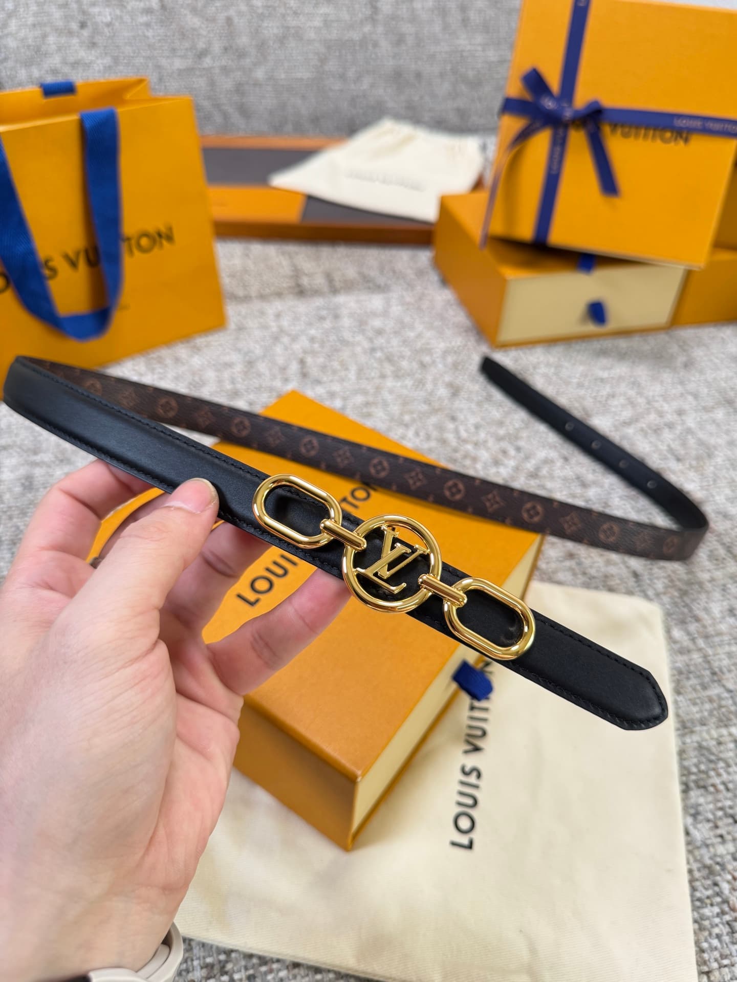 C32986 Louis Vuitton LV Belt BLOOM Series – Original hardware, delicate hand-painted edges, soft and comfortable, wide 2.0 — image 2