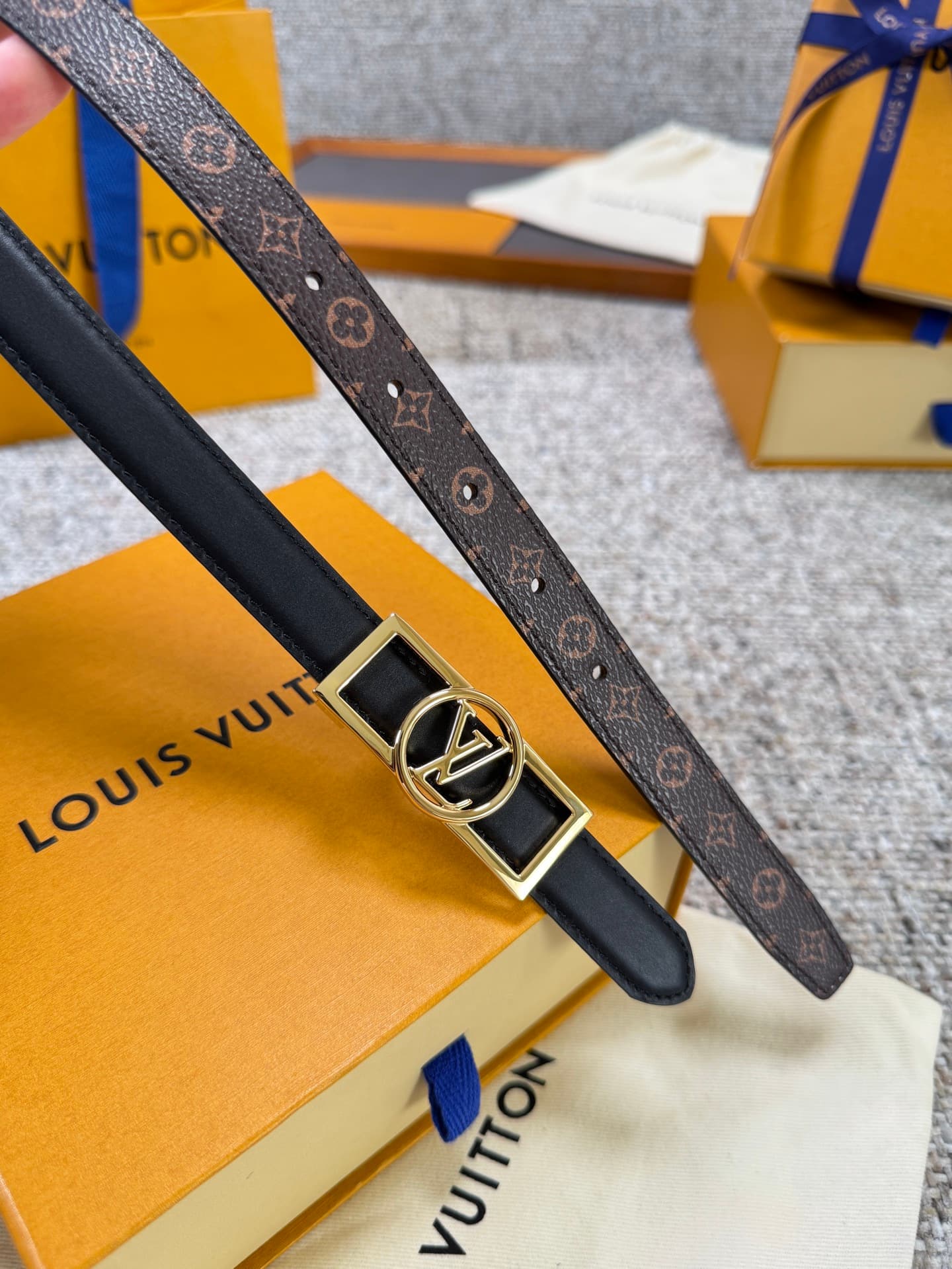 C32985 Louis Vuitton LV Belt BLOOM Collection – Original hardware, exquisite hand-painted edges, soft and comfortable, wide 2.0 — image 3