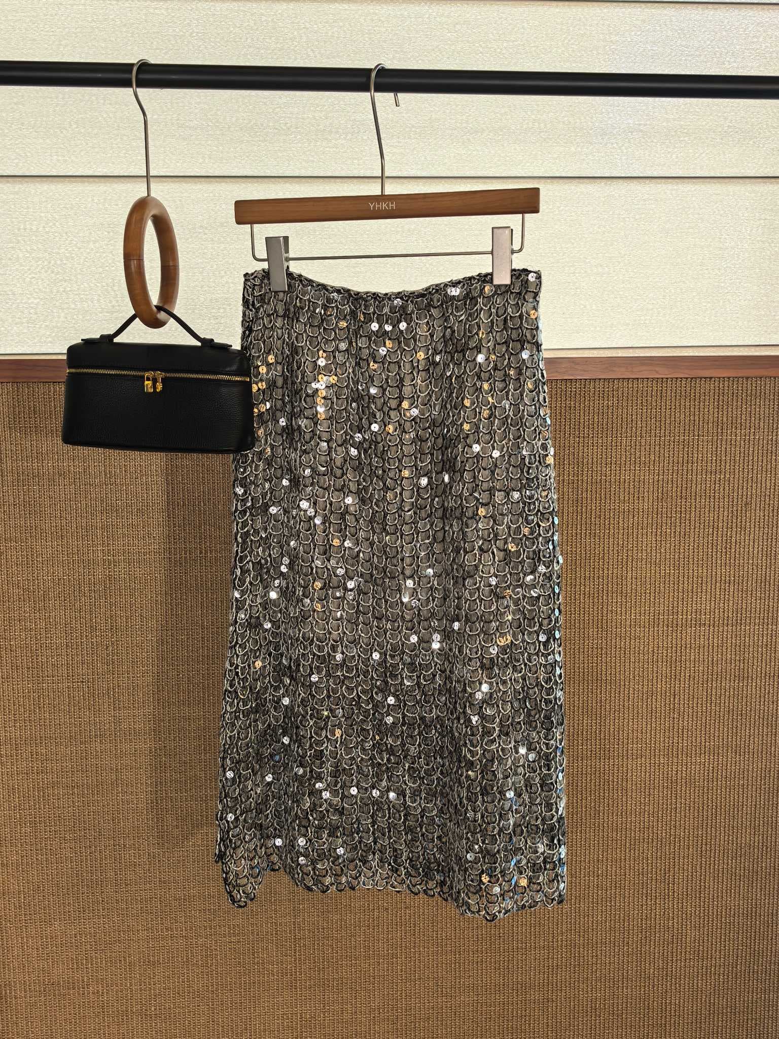 C18389 B*C Elegant, Heavy-Weighted, Sequined Skirt — image 1