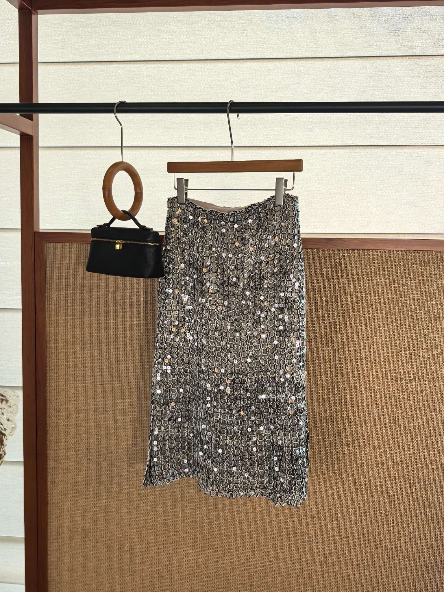 C18389 B*C Elegant, Heavy-Weighted, Sequined Skirt — image 8