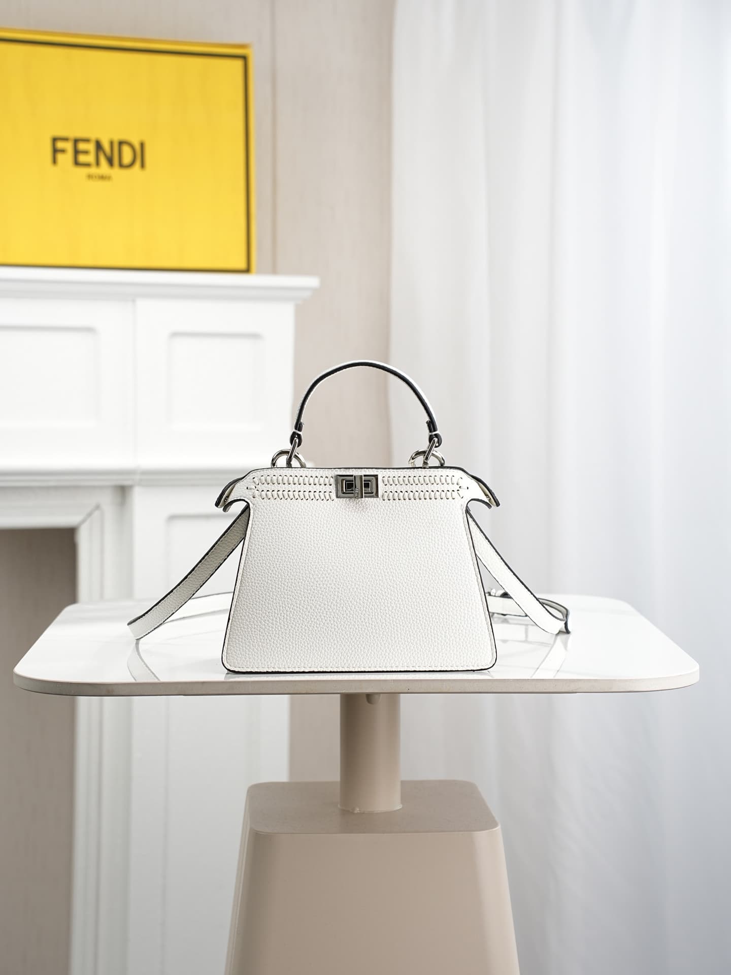 C2885 ～Model 33208 ✨ This iconic Peekaboo iseeu handbag features a compact design. It is made from the same color fabric as 306, using hand-stitched seams, and embodies the traditional Selleria craftsmanship. 🔥 Made from high-quality pigeon-gray Cuoio Rom — image 3