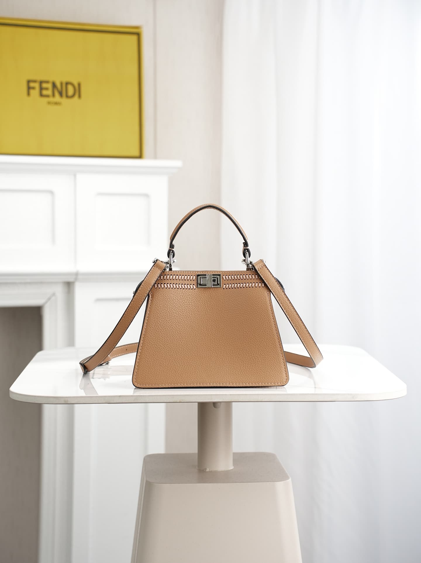 C2883 ～Model 33208 ✨ This iconic Peekaboo iseeu handbag features a compact design. It is crafted from the same color tone as 306, using hand-stitched seams, reflecting the traditional Selleria craftsmanship. 🔥 Made from high-quality pigeon-gray Cuoio Roma — image 3
