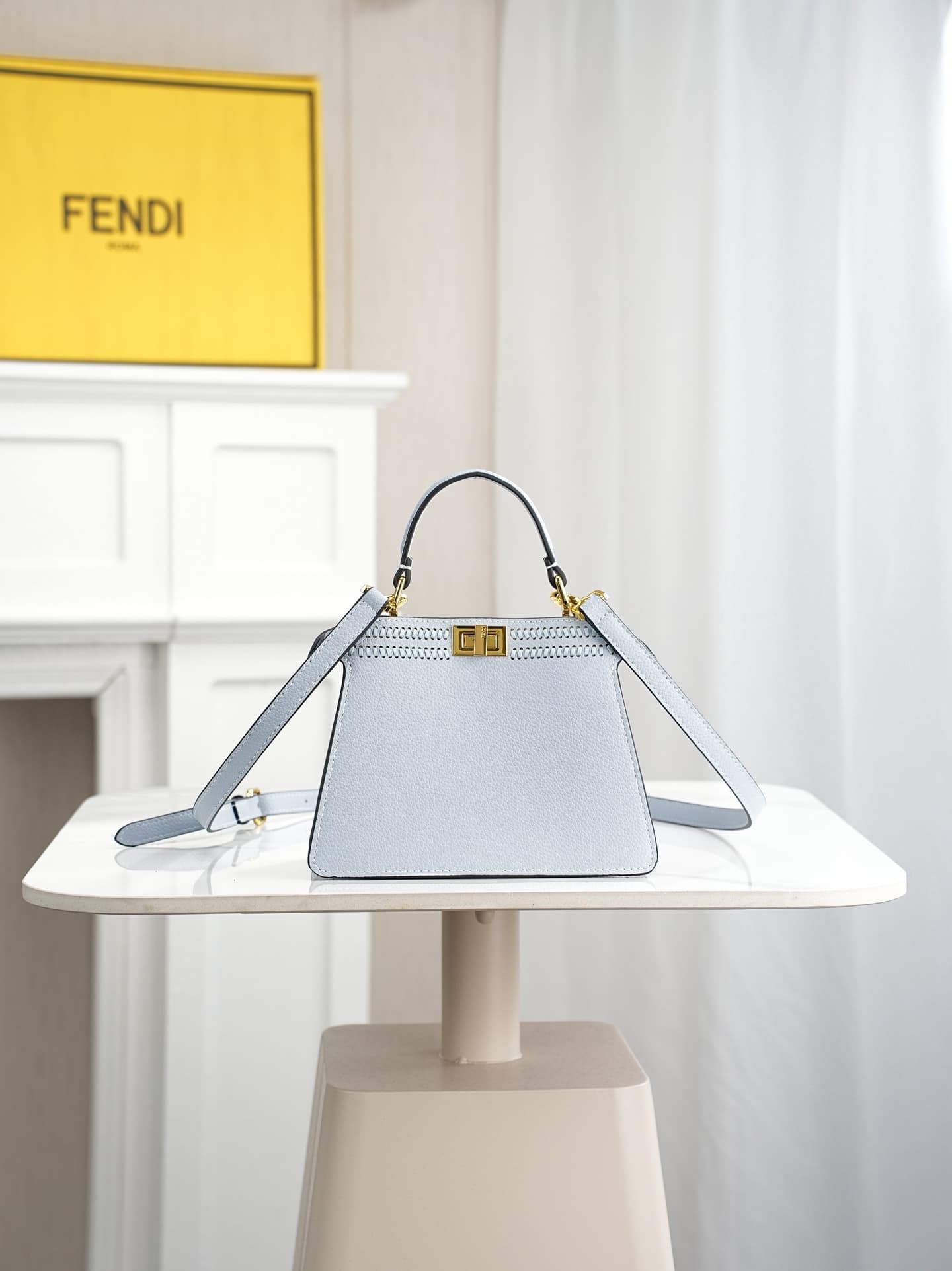 C2888 ～Model 33208 ✨ This iconic peekaboo-style compact handbag is crafted in the same color scheme as 306, using large-sized pleated seams and hand-stitching techniques characteristic of the Selleria craft. 🔥 Made from high-quality pigeon-gray Cuoio Roma — image 3