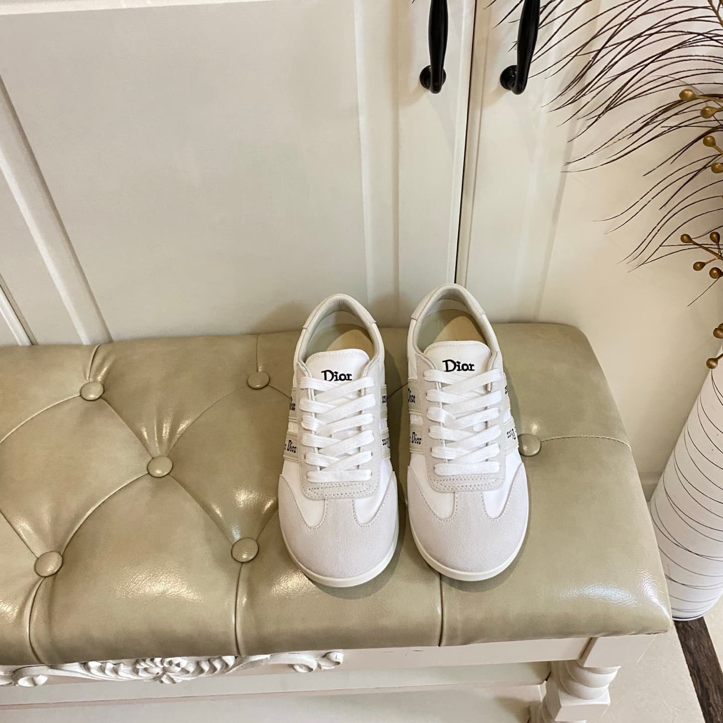 D6017 Factory price, high version. Dior casual shoes. Made of velvet with mixed colors; leather/canvas material. Size: 35-40 — image 4