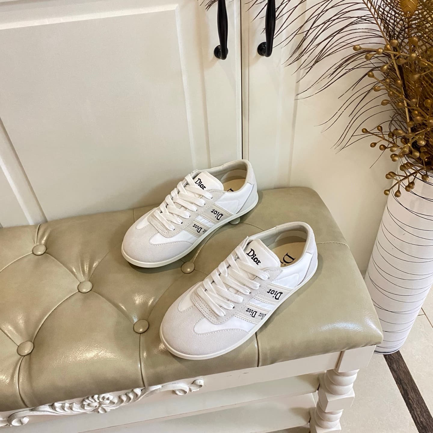 D6017 Factory price, high version. Dior casual shoes. Made of velvet with mixed colors; leather/canvas material. Size: 35-40 — image 3