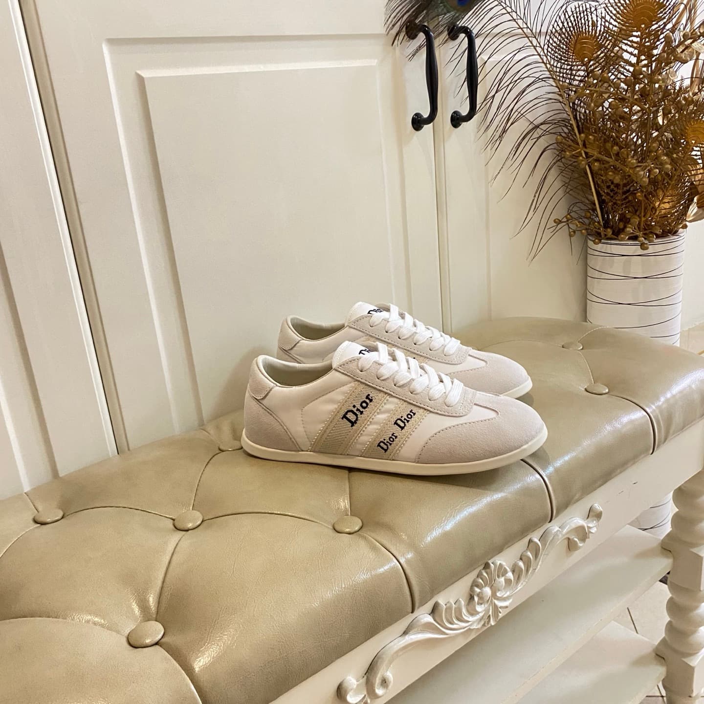 D6017 Factory price, high version. Dior casual shoes. Made of velvet with mixed colors; leather/canvas material. Size: 35-40 — image 6
