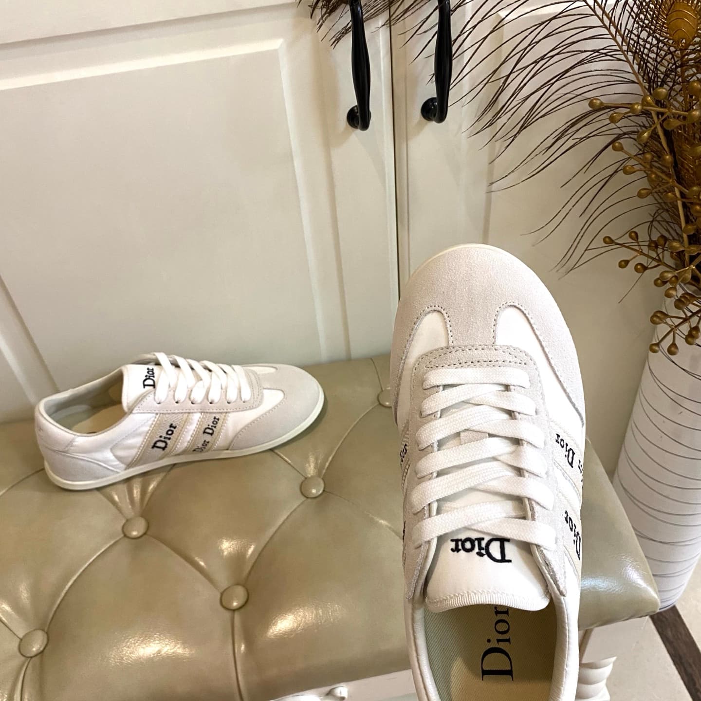 D6017 Factory price, high version. Dior casual shoes. Made of velvet with mixed colors; leather/canvas material. Size: 35-40 — image 8