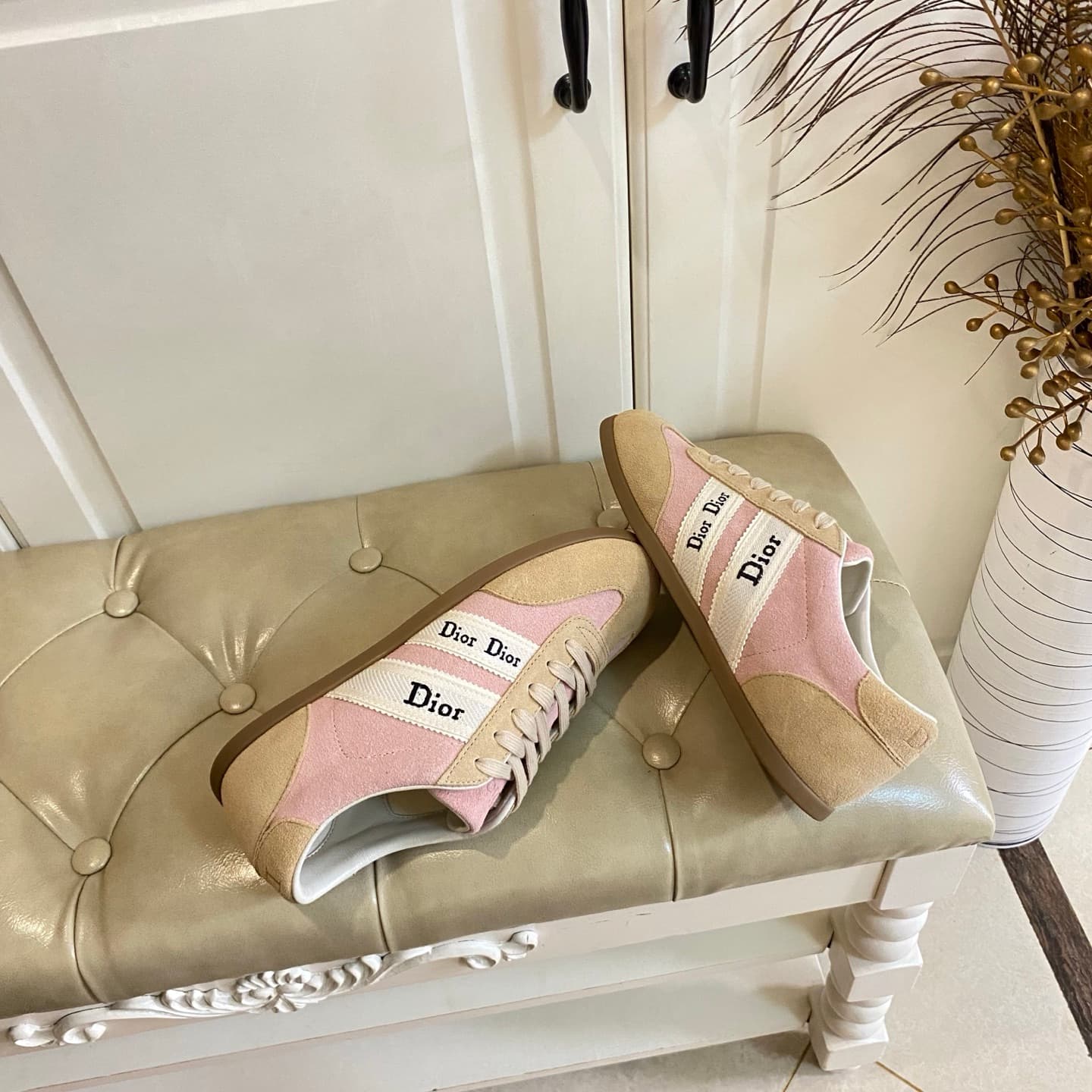 D6016 Manufacturer’s price, high version. Dior casual shoes. Upper made of woolen blend with contrasting colors; material: leather or canvas. Size: 35-40 — image 6