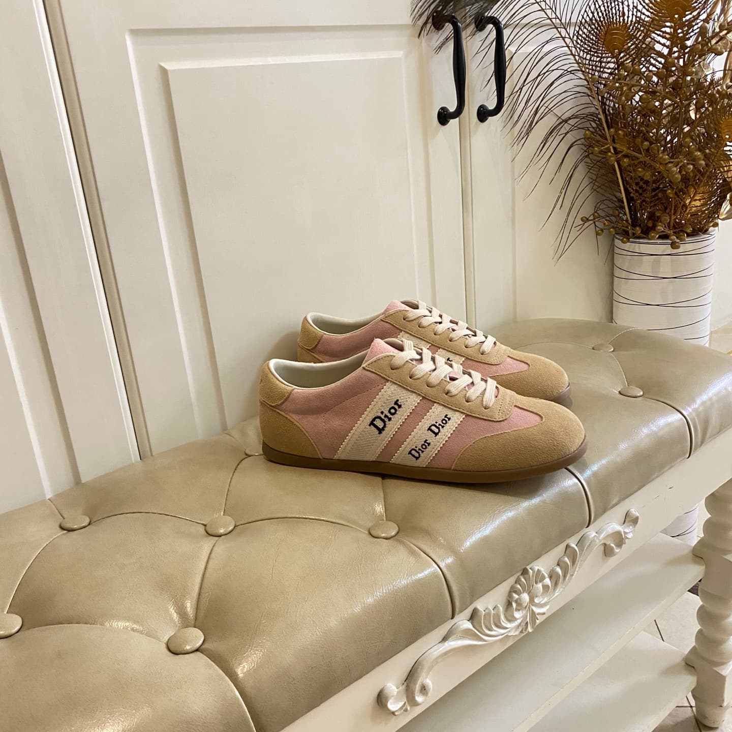 D6016 Manufacturer’s price, high version. Dior casual shoes. Upper made of woolen blend with contrasting colors; material: leather or canvas. Size: 35-40 — image 5