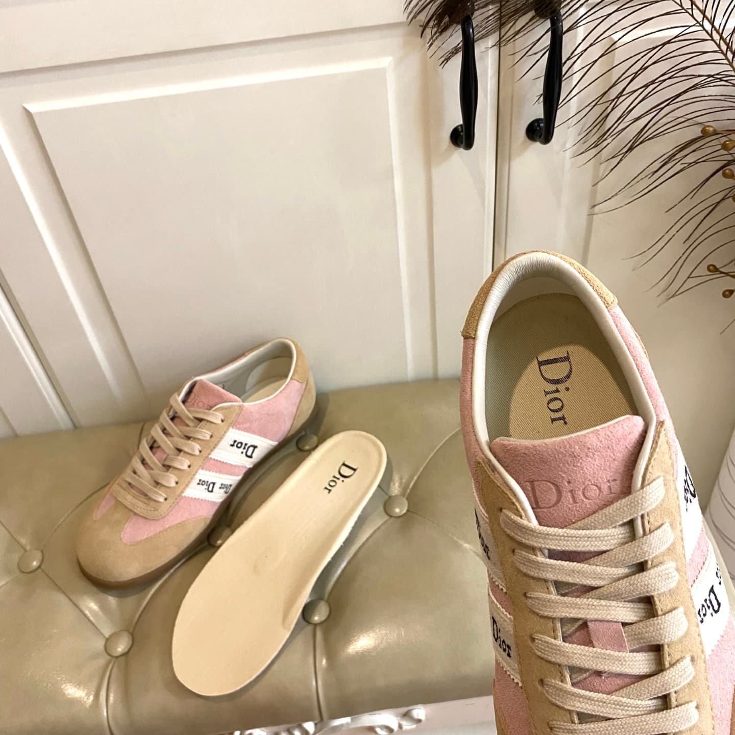 D6016 Manufacturer’s price, high version. Dior casual shoes. Upper made of woolen blend with contrasting colors; material: leather or canvas. Size: 35-40 — image 8