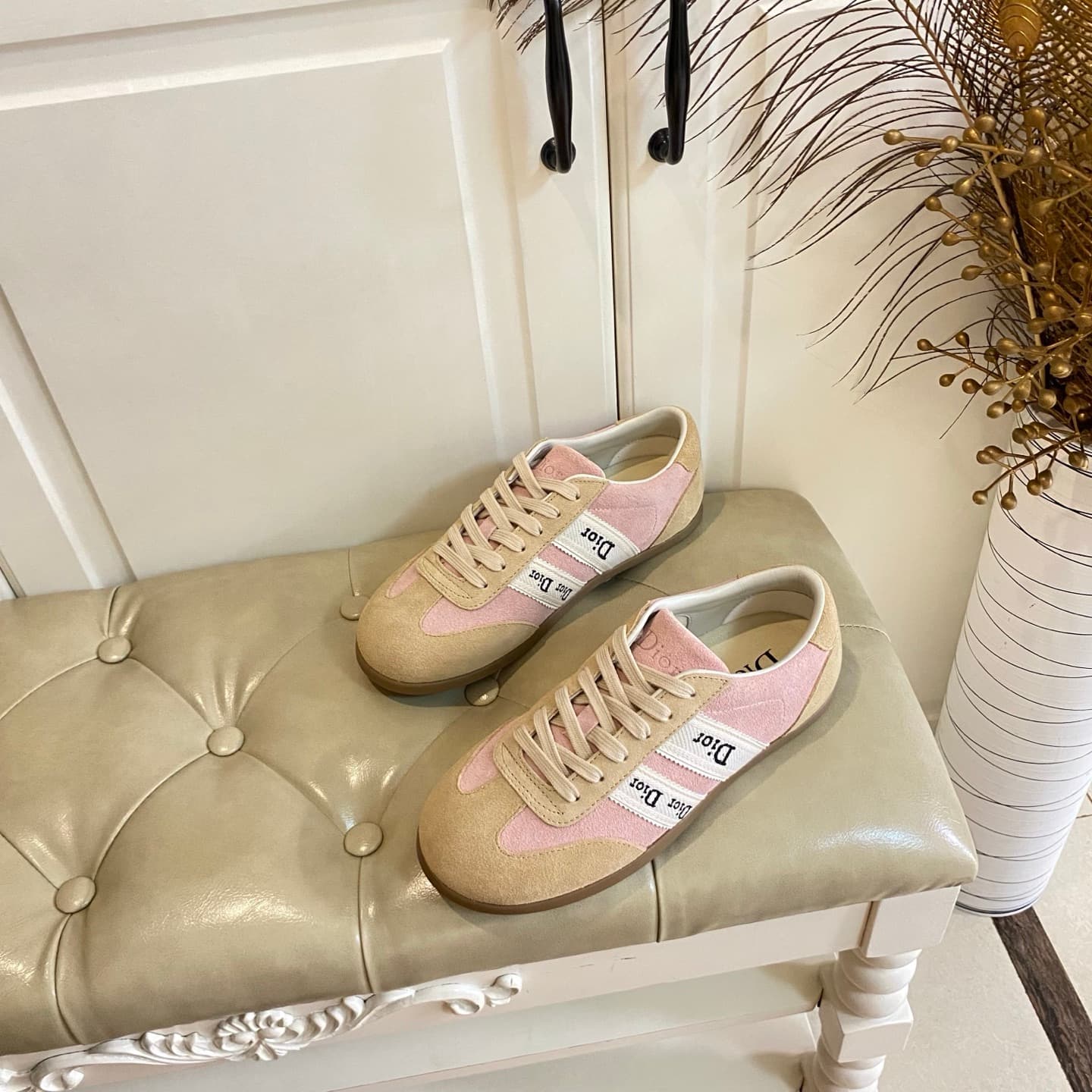 D6016 Manufacturer’s price, high version. Dior casual shoes. Upper made of woolen blend with contrasting colors; material: leather or canvas. Size: 35-40 — image 3
