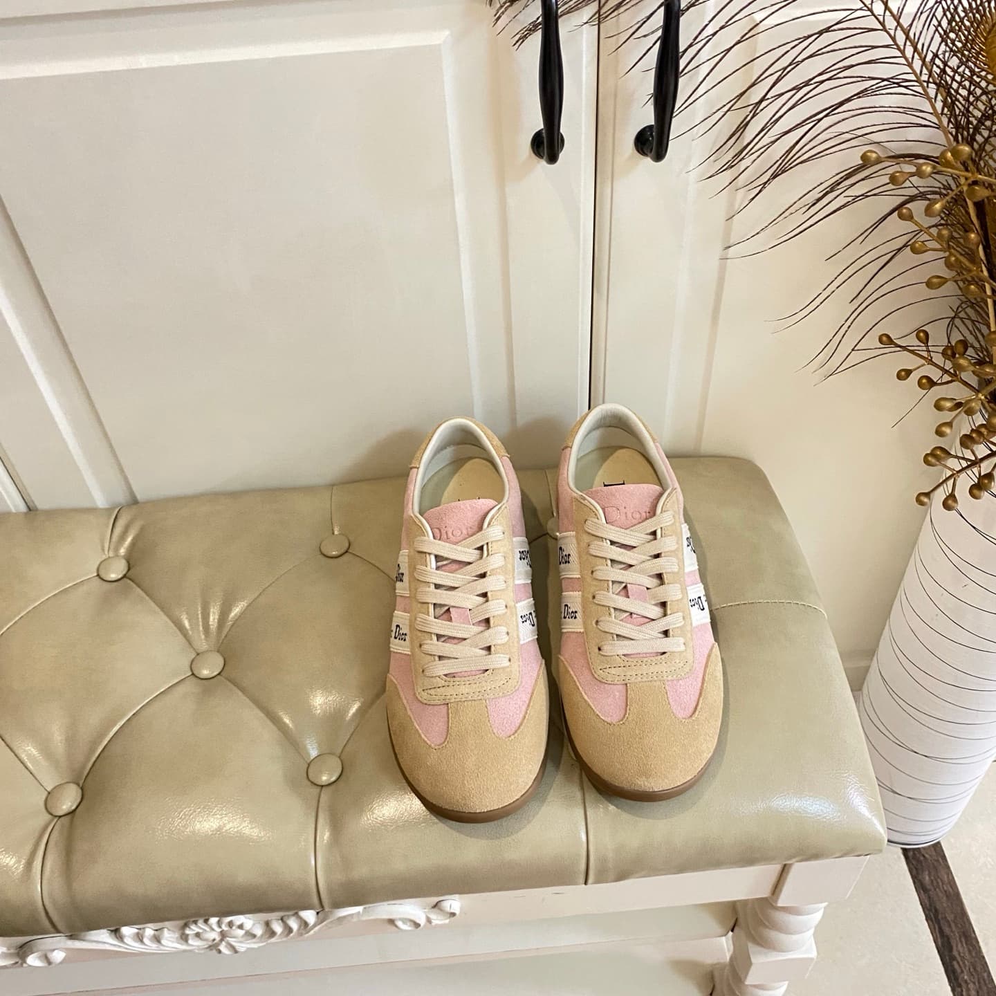 D6016 Manufacturer’s price, high version. Dior casual shoes. Upper made of woolen blend with contrasting colors; material: leather or canvas. Size: 35-40 — image 4