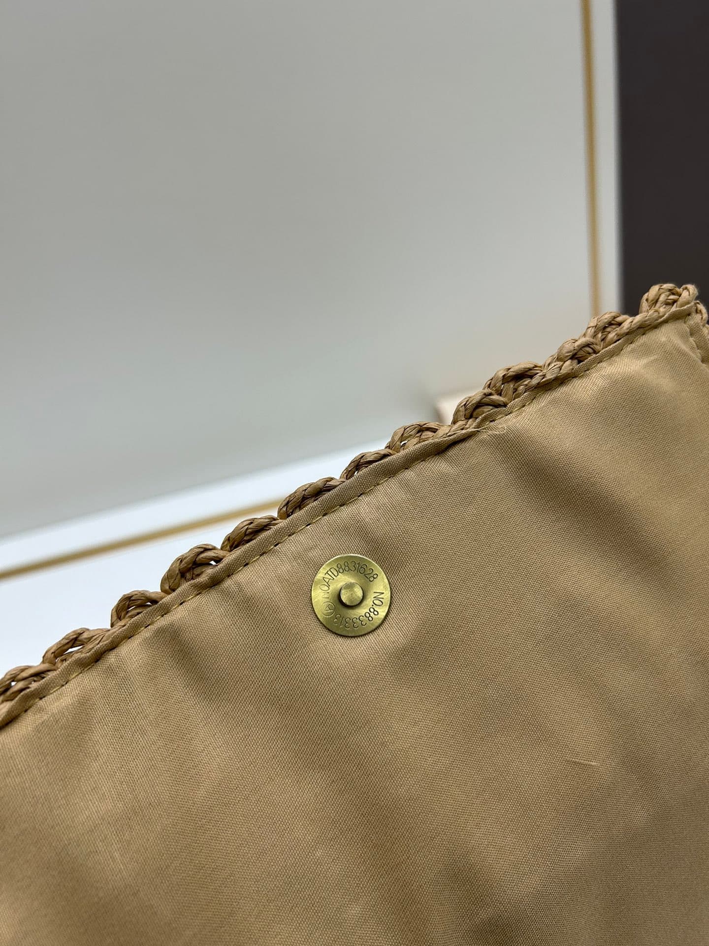 C8746 New Model [Apricot Color] Kate_Rafia rattan craft chain bag|||[Apricot Color] — image 8