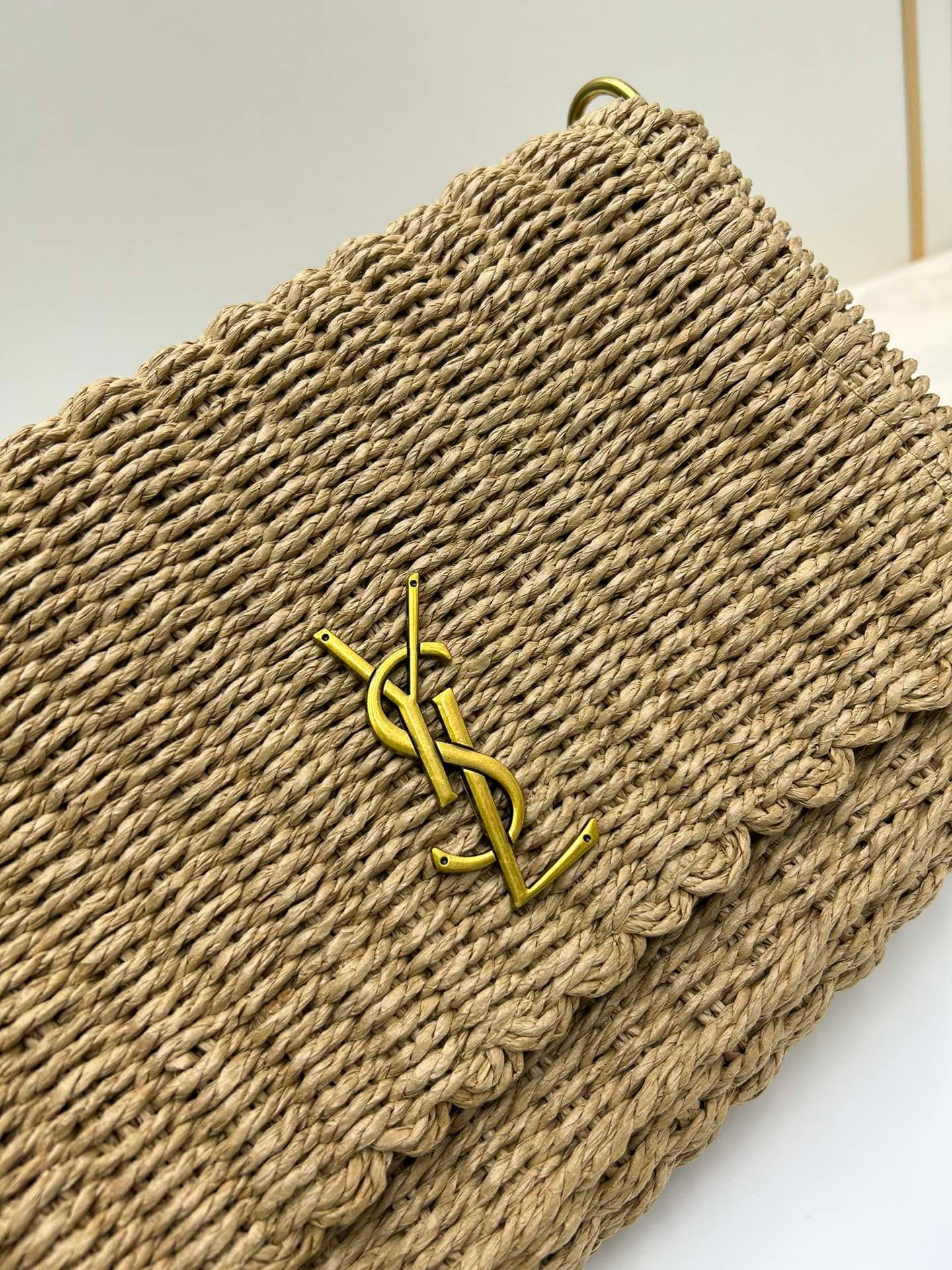 C8746 New Model [Apricot Color] Kate_Rafia rattan craft chain bag|||[Apricot Color] — image 5