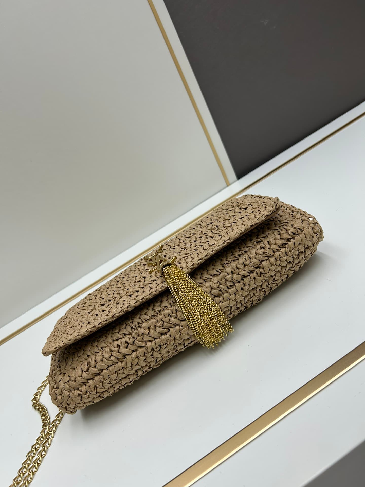 C8756 New model 💰 YSL new Rafeau grass braided tassel bag! Summer beach 🏖️ happiness ||| ysl/Saint Laurent new Rafeau grass braided tassel Kate — image 6