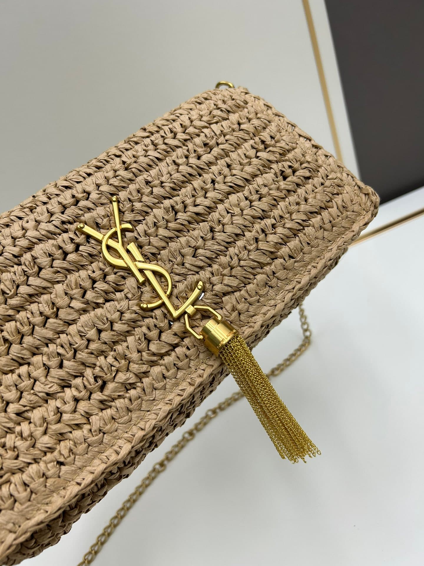 C8756 New model 💰 YSL new Rafeau grass braided tassel bag! Summer beach 🏖️ happiness ||| ysl/Saint Laurent new Rafeau grass braided tassel Kate — image 5