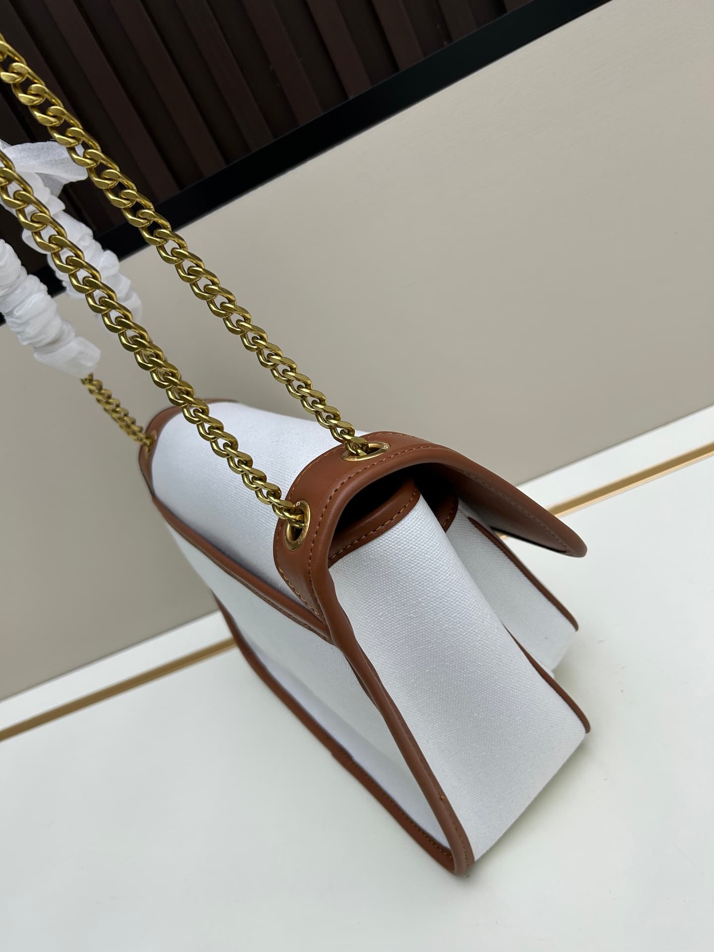 C8704 New large-sized bags with pouches 💰 Saint Laurent YSL Niki – latest linen-colored crossbody and shoulder bags! ✨ A touch of romance and Turkish style; the fabric is truly unique and fashionable! It’s important to note that the amount of hemp used in — image 3