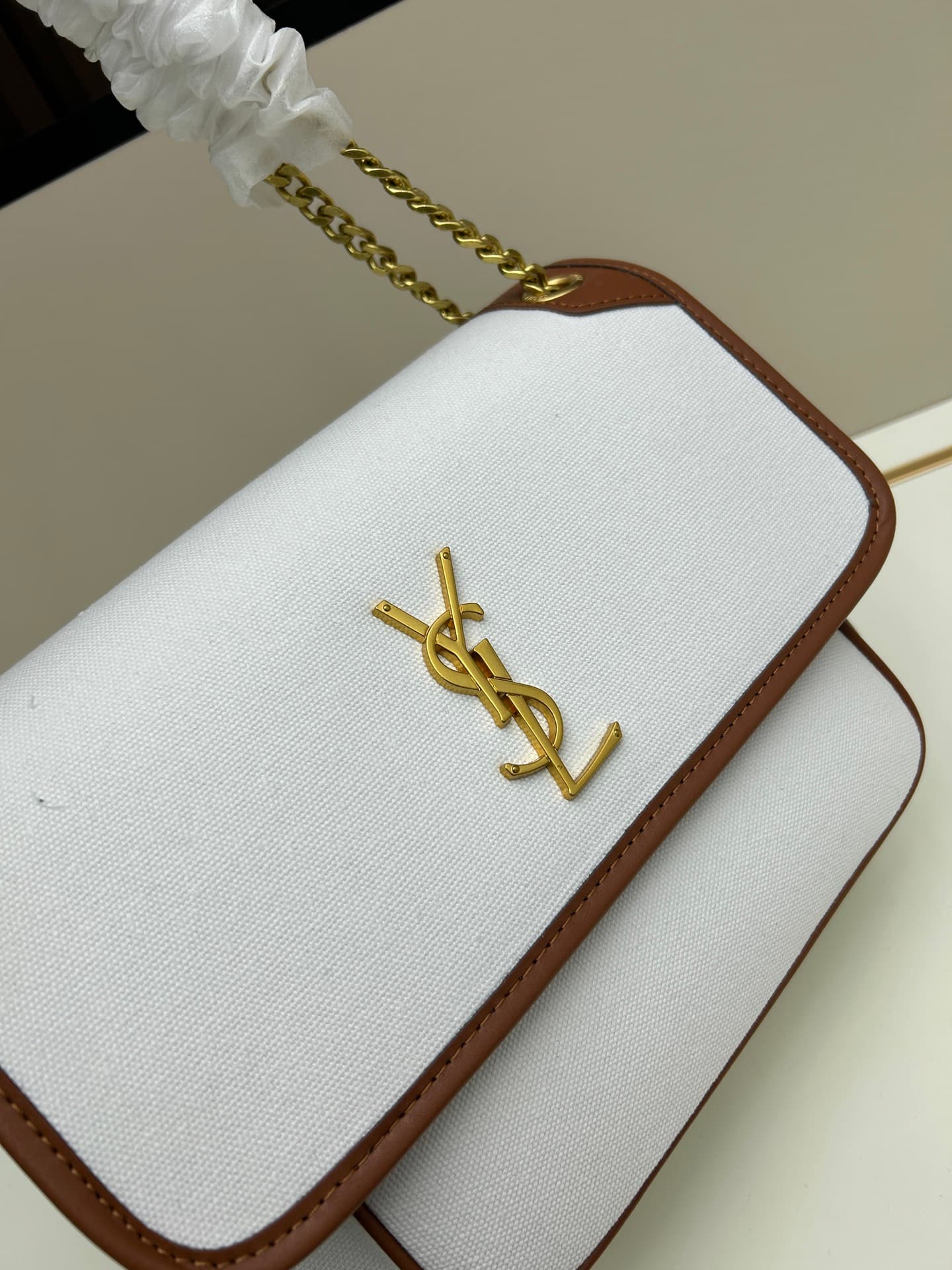 C8704 New large-sized bags with pouches 💰 Saint Laurent YSL Niki – latest linen-colored crossbody and shoulder bags! ✨ A touch of romance and Turkish style; the fabric is truly unique and fashionable! It’s important to note that the amount of hemp used in — image 4