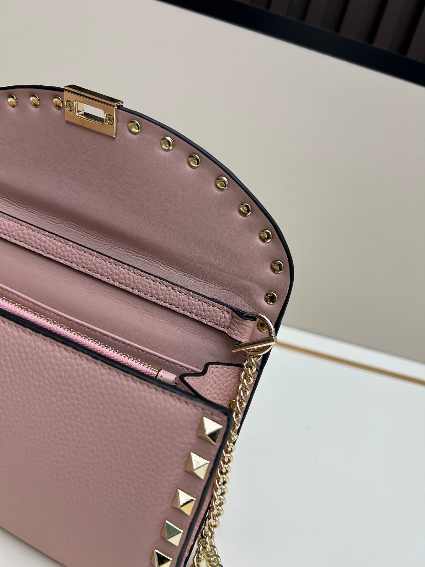 C8299 Garavani Rockstud Mini leather crossbody bag, featuring the iconic hook closure design — image 7