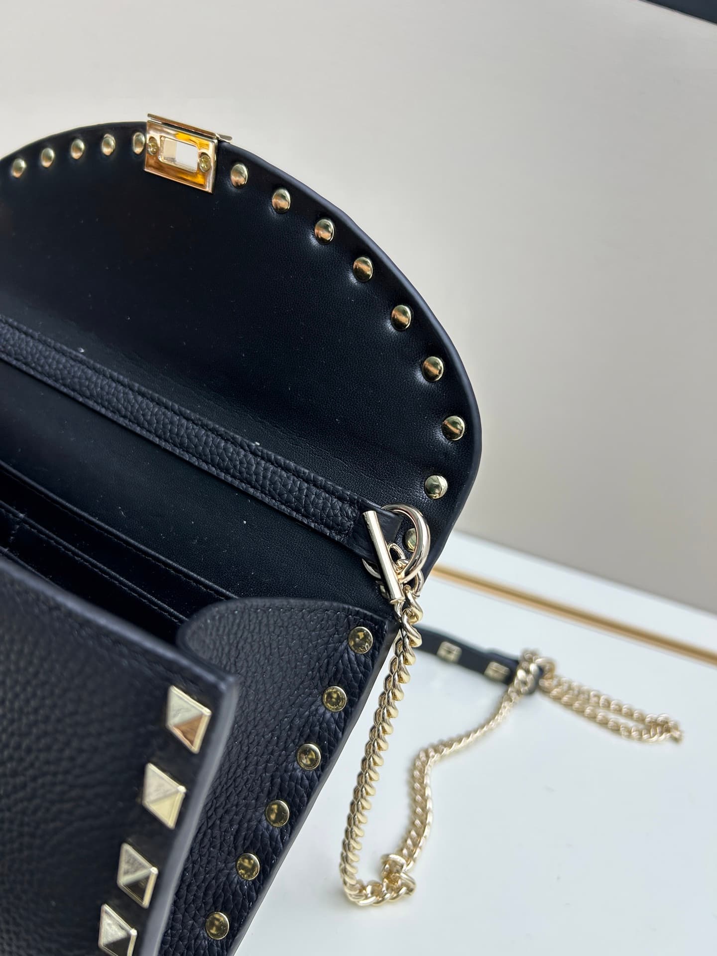 C8294 Garavani Rockstud Mini cowhide crossbody bag, featuring the iconic hook-clasp closure design — image 6
