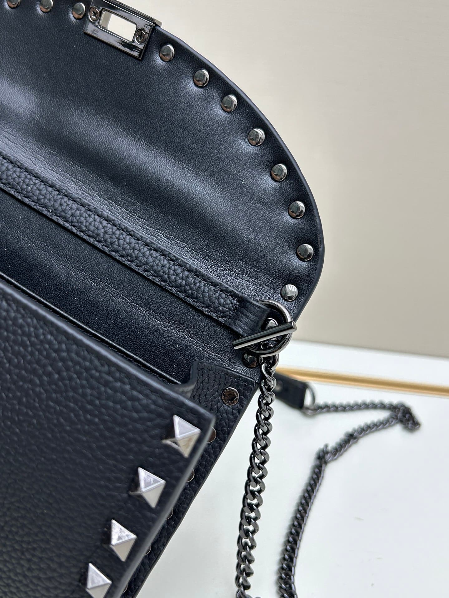 C8293 Garavani Rockstud Mini cowhide crossbody bag, featuring the iconic hook closure design — image 6