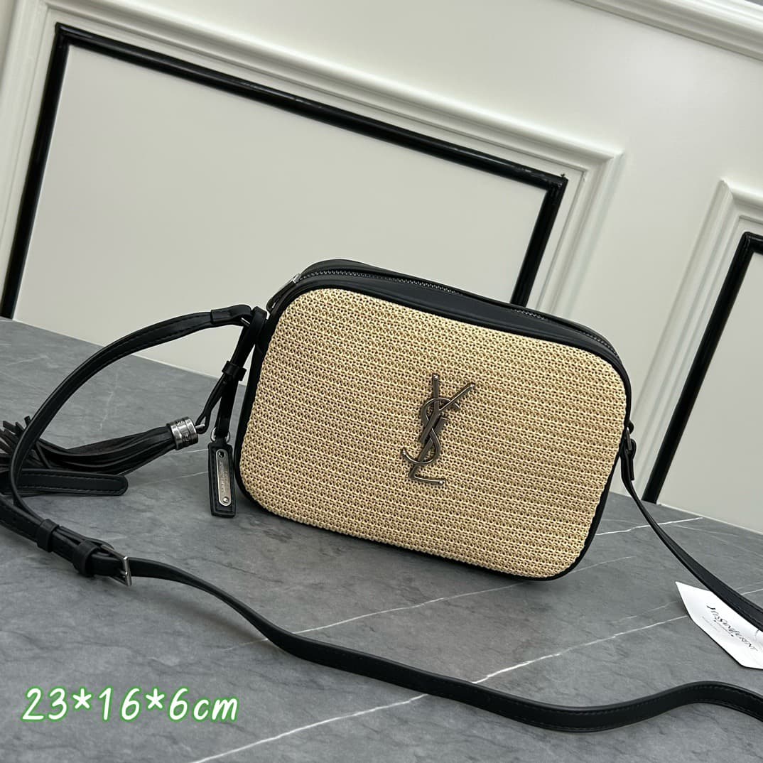 C8747 💰 YSL Saint Laurent leather woven camera bag with box|||【NEW】 — image 3