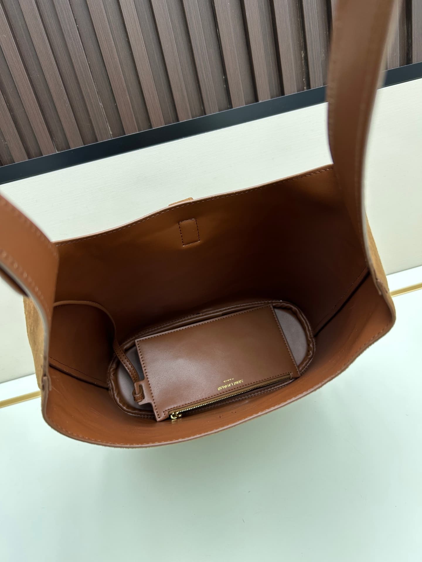 C8722 New style bag box 💰 YSL Soft Hobo, large size/matte brown color — image 7