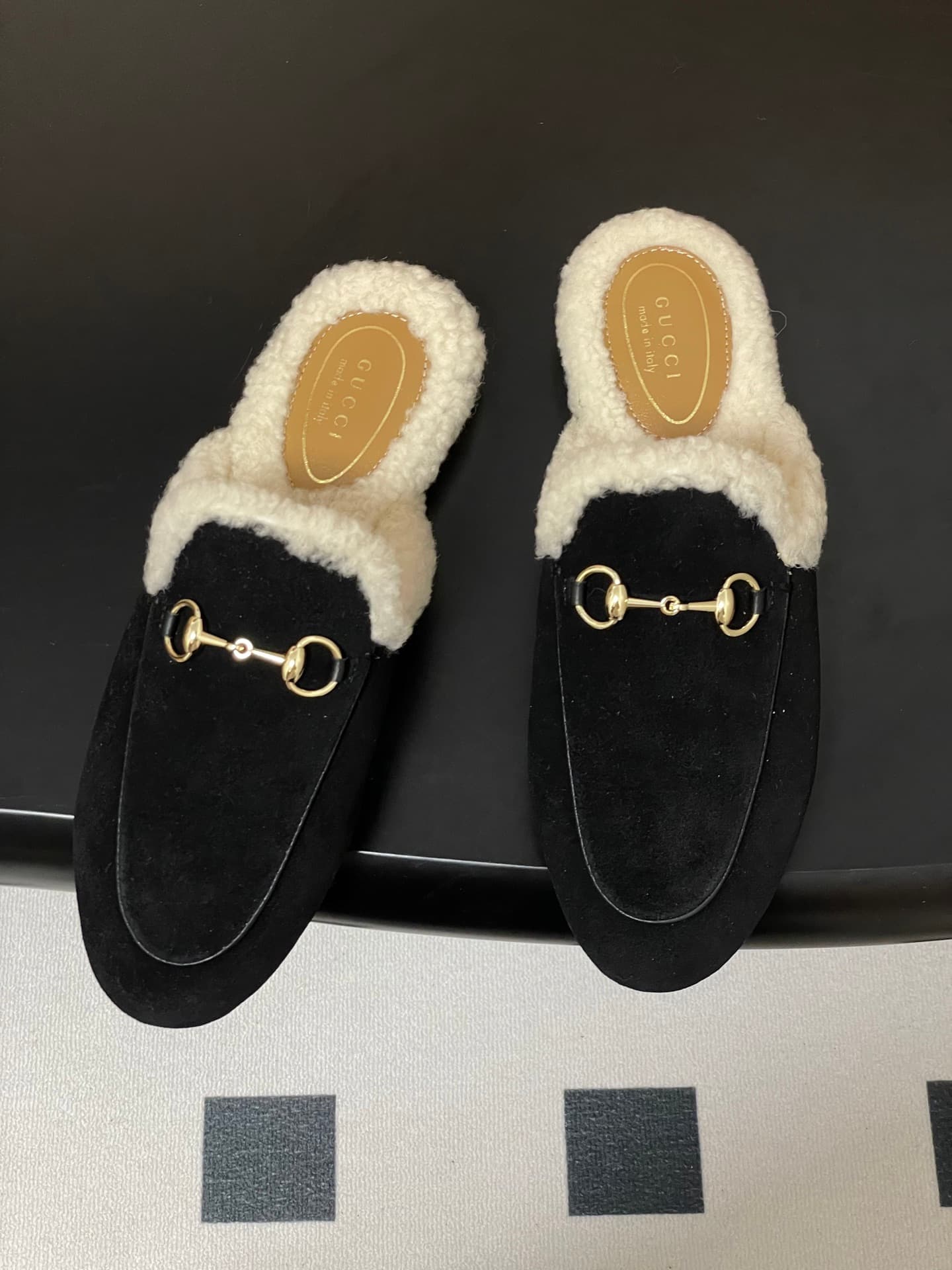 D7119 🏧𝐆𝐔𝐂𝐂𝐈 Gucci Princetown classic wool slippers, moutier shoes with leather texture, buckle-style flat slippers made of Merino wool. — image 8