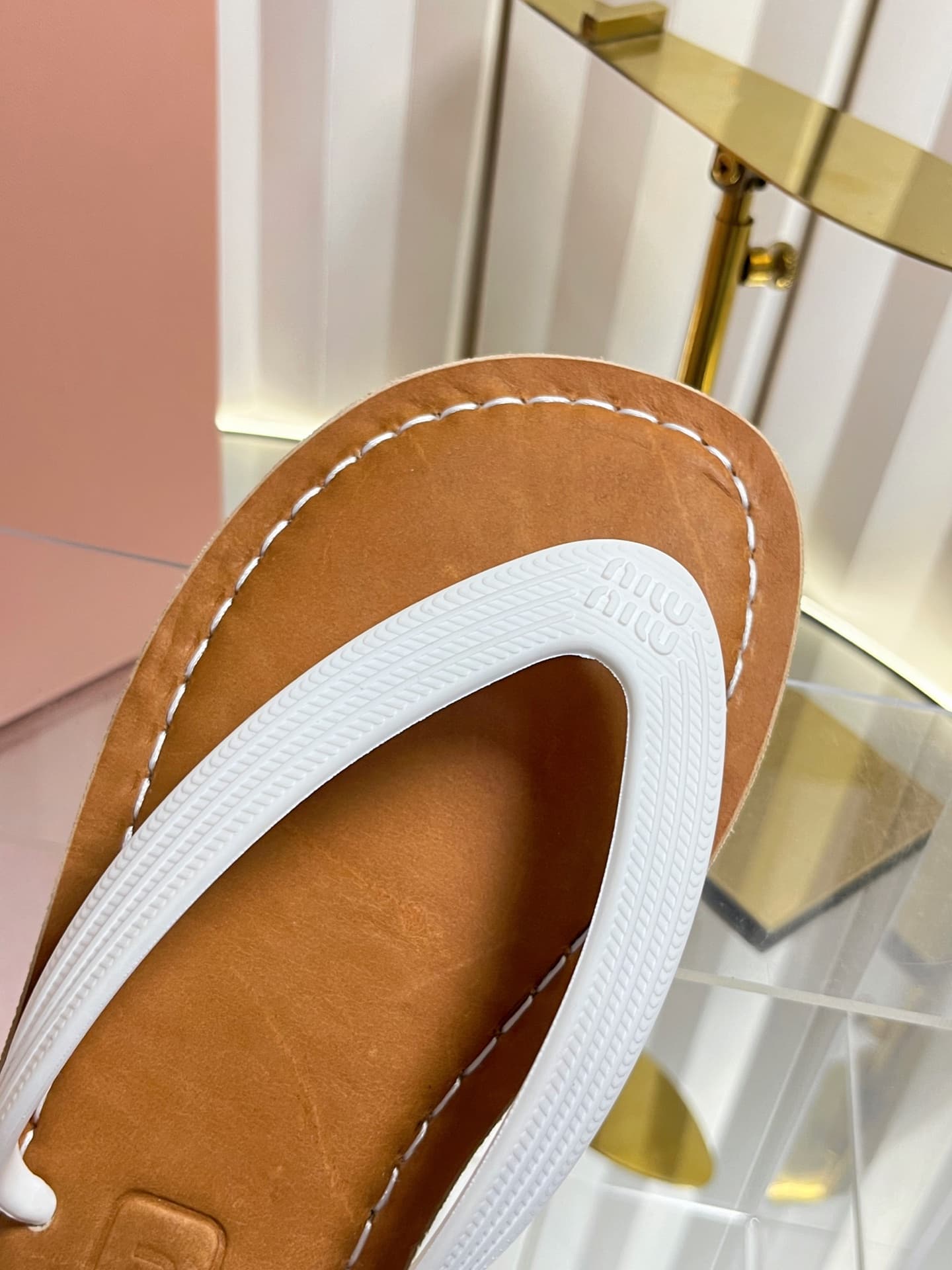 D10675 MIUMIU Miu 2026 New Summer Vintage/retro Style Thick-Soled Casual Sandal with Cupped Toe — image 7
