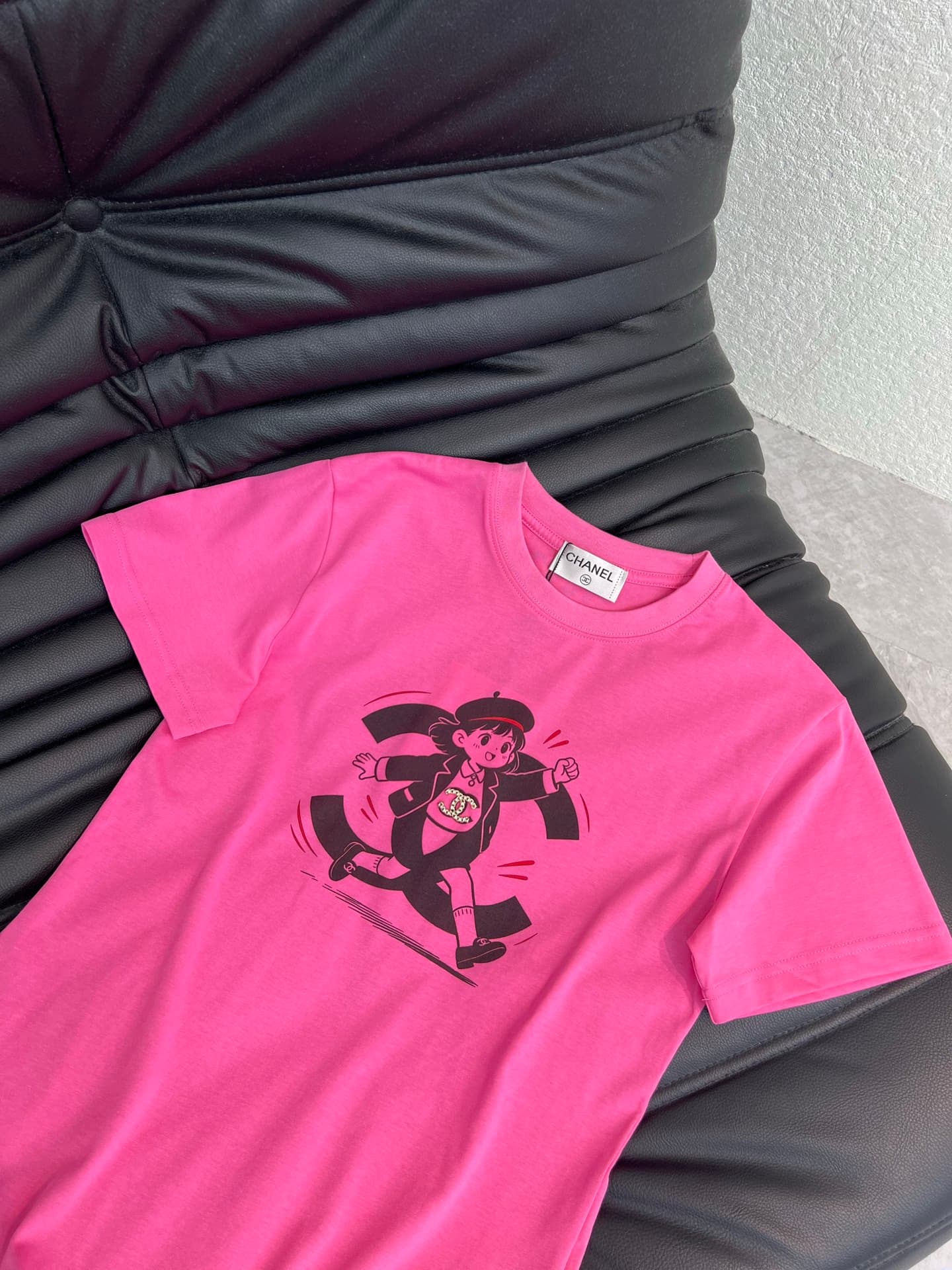 C18598 Chane*26 Spring/Summer new digital print two-C short-sleeve T-shirt. Made of pure cotton fabric. High-density, trendy sports-style design. A playful, youthful look with energetic design elements. High quality. SML AA size. — image 6