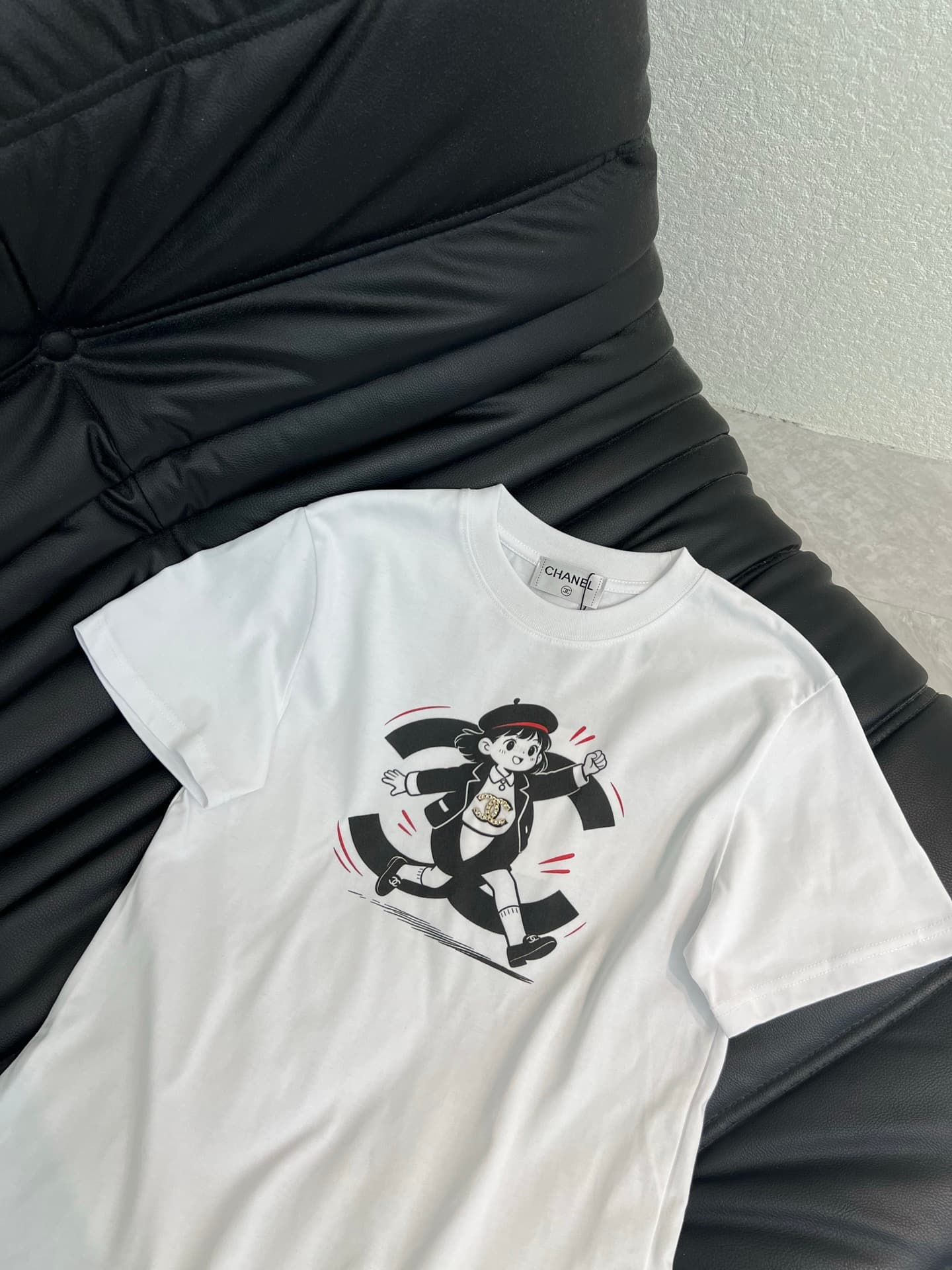 C18598 Chane*26 Spring/Summer new digital print two-C short-sleeve T-shirt. Made of pure cotton fabric. High-density, trendy sports-style design. A playful, youthful look with energetic design elements. High quality. SML AA size. — image 5