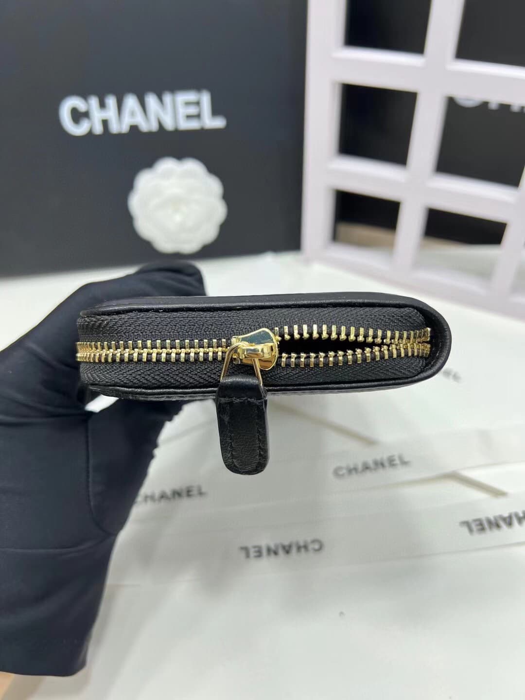 C375 Upgraded version 💋 Leboy collection: small granular ball-textured cowhide and sheepskin leather with gold/silver buttons. Chanel 🆕 new colors. A long wallet with two-fold closures.[得意][得意] High-quality original items: delicate locks and exquisite sti — image 5