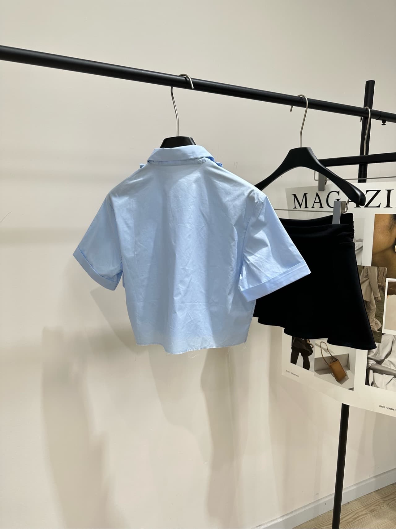 C18569 [MLight Blue Double Lace Short Sleeve Shirt] — image 7