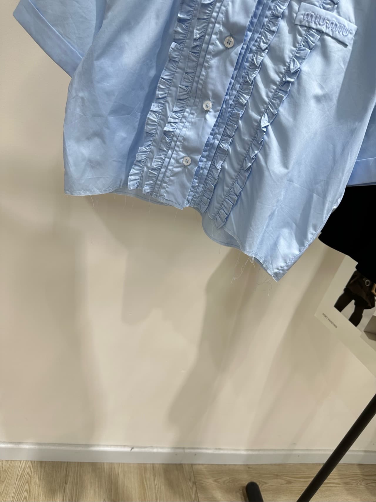 C18569 [MLight Blue Double Lace Short Sleeve Shirt] — image 5